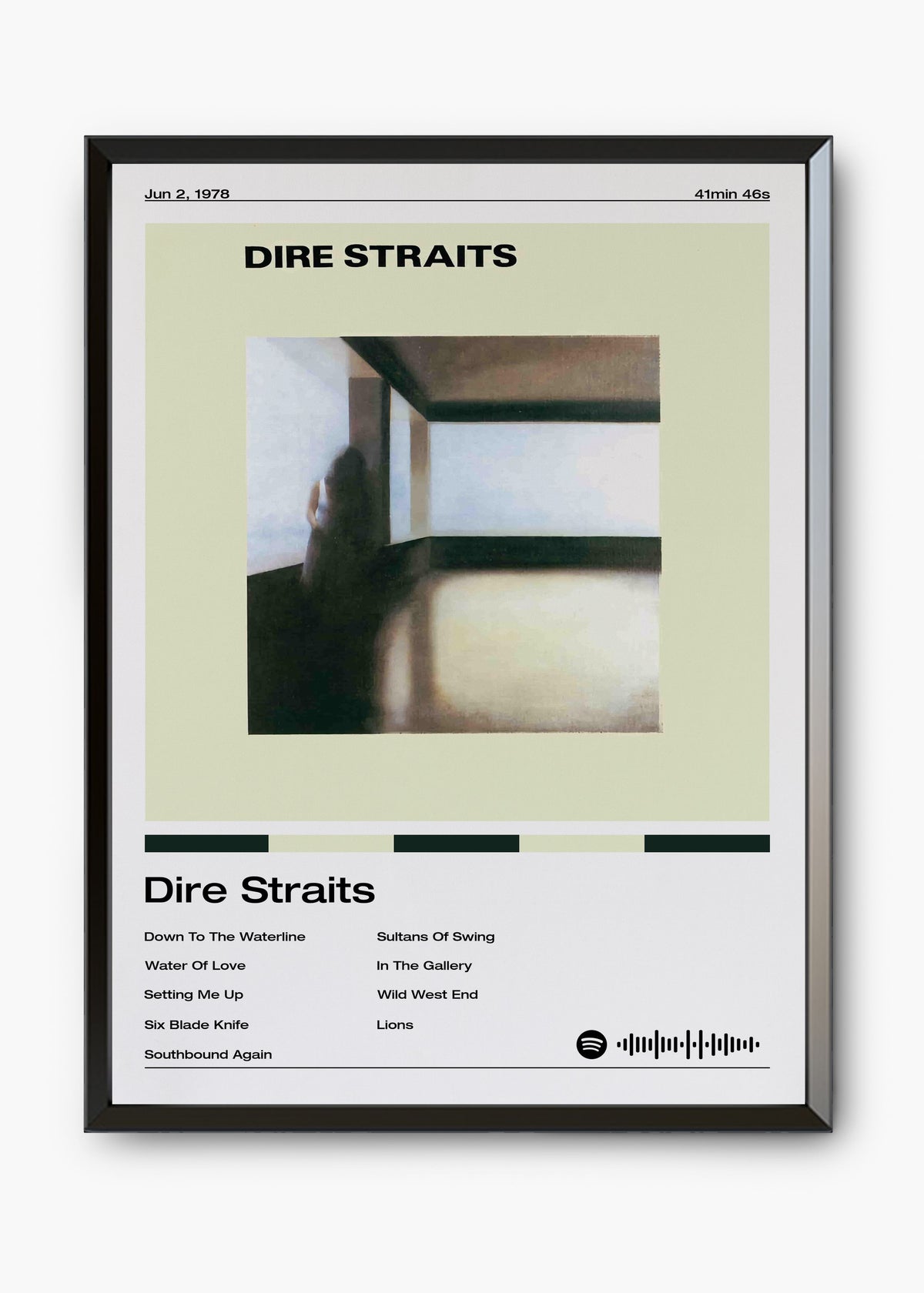 Quadro decorativo Dire Straits — arte de rock clássico para parede | Cübe Quadros