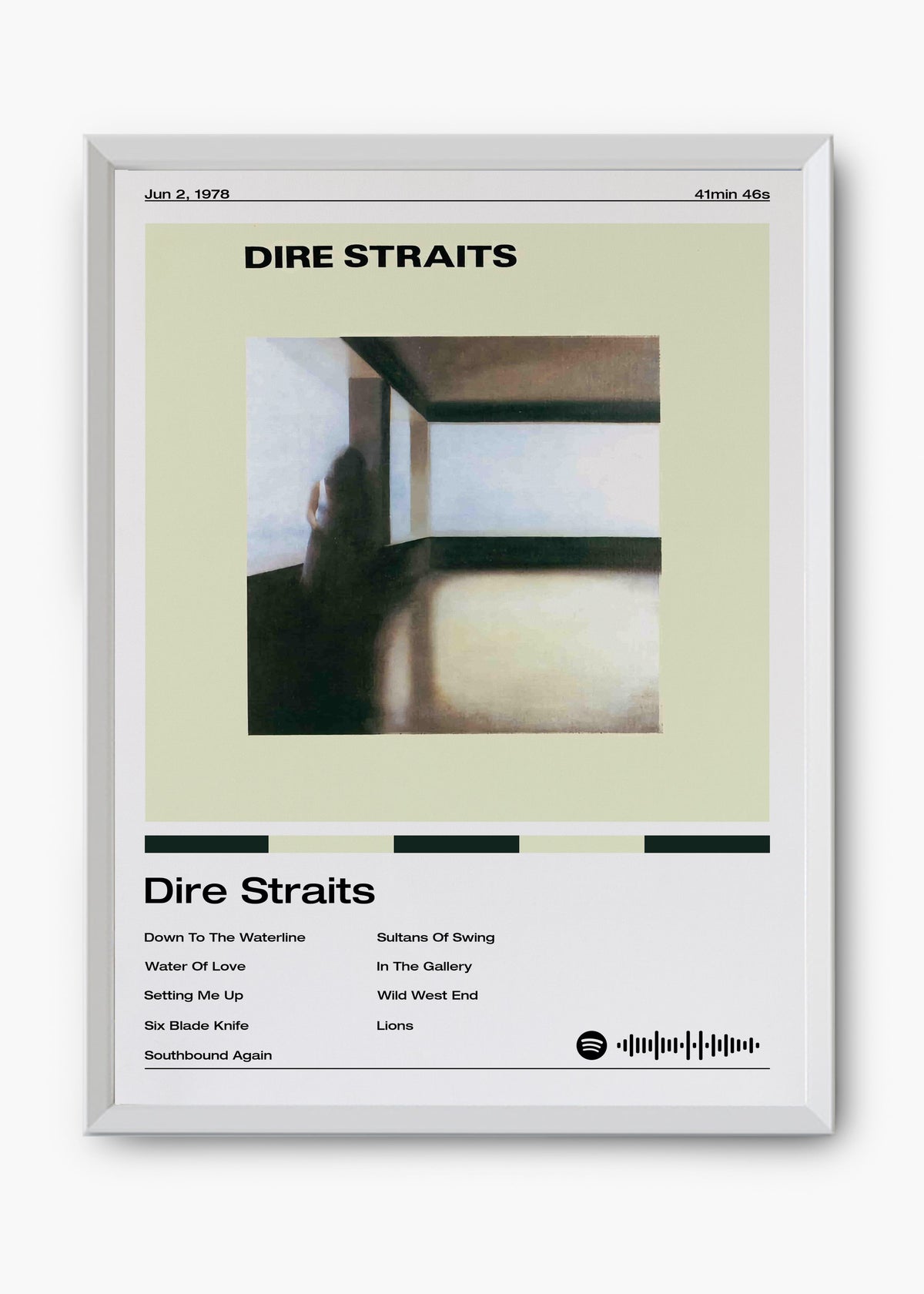 Quadro decorativo Dire Straits — arte de rock clássico para parede | Cübe Quadros