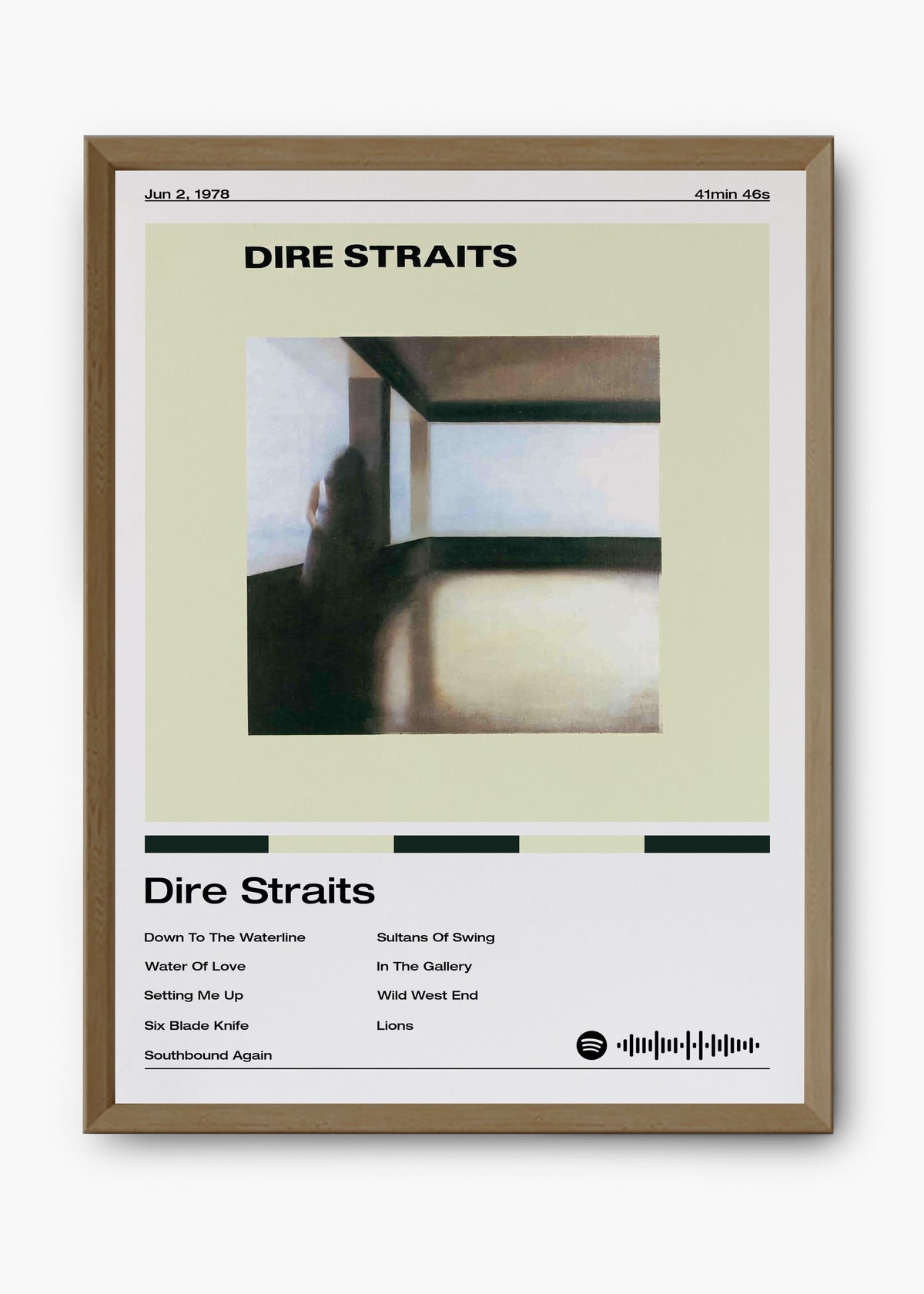 Quadro decorativo Dire Straits — arte de rock clássico para parede | Cübe Quadros