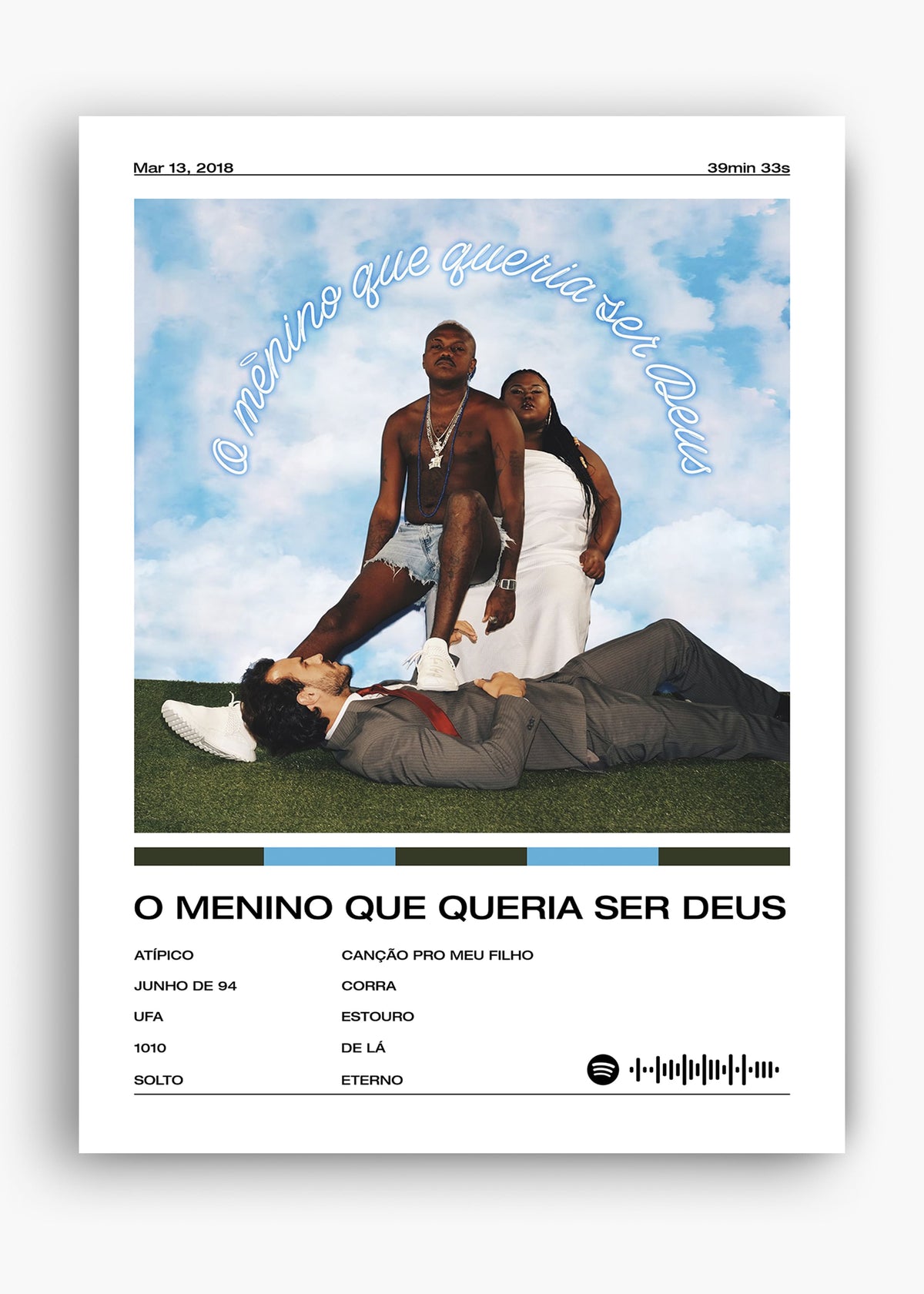 Quadro decorativo Djonga O Menino Que Queria Ser Deus — arte de rap brasileiro para parede | Cübe Quadros