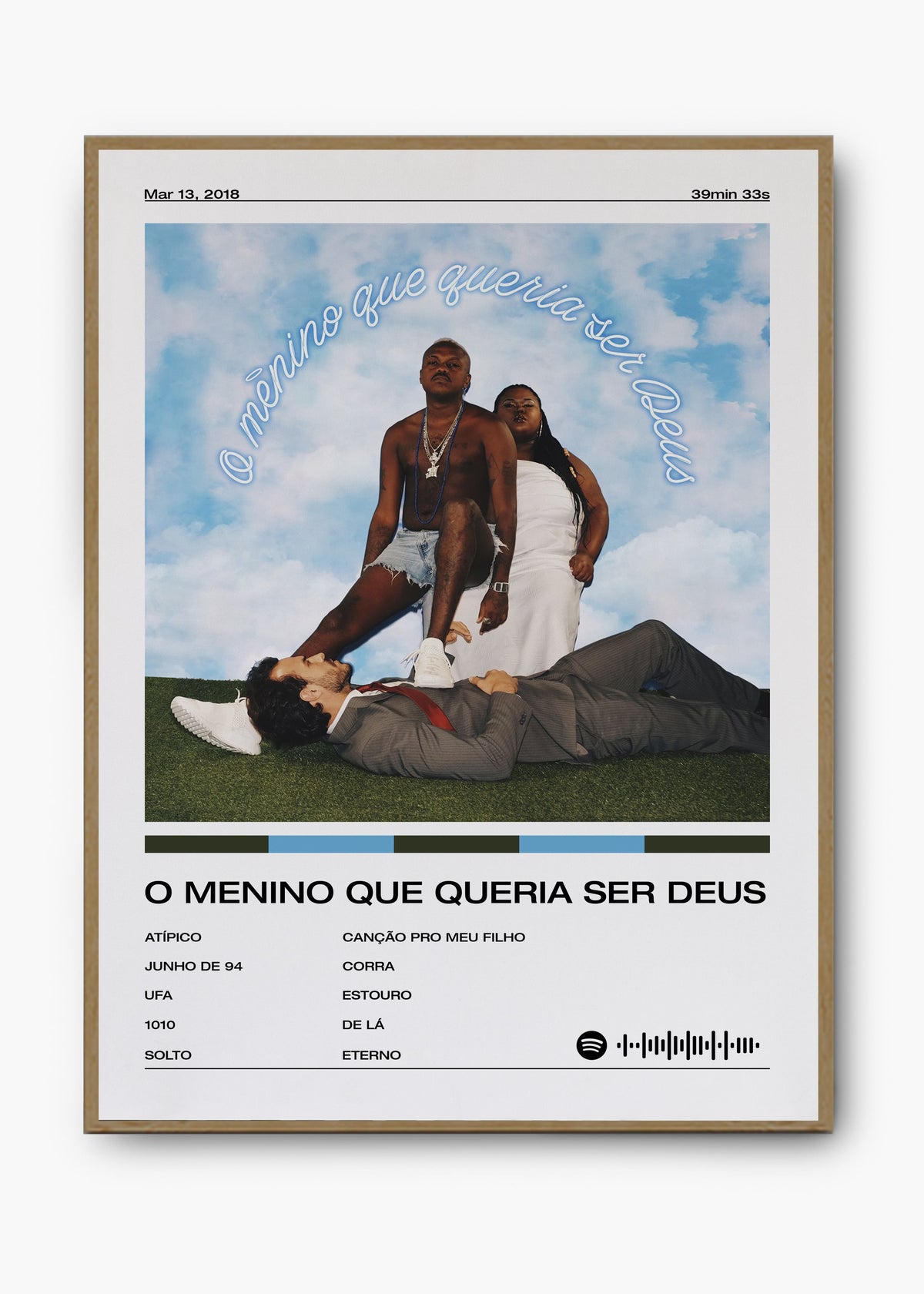 Quadro decorativo Djonga O Menino Que Queria Ser Deus — arte de rap brasileiro para parede | Cübe Quadros