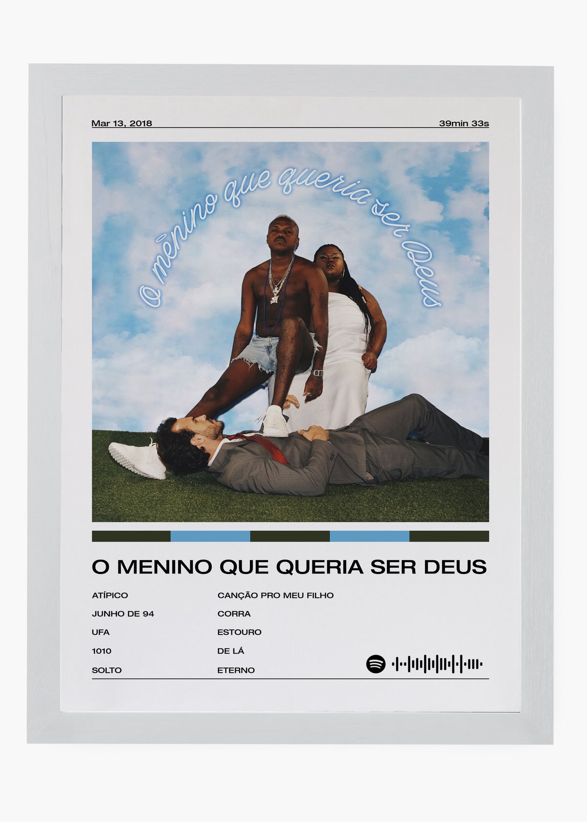 Quadro decorativo Djonga O Menino Que Queria Ser Deus — arte de rap brasileiro para parede | Cübe Quadros