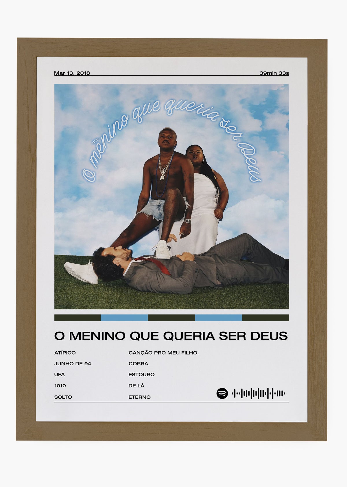 Quadro decorativo Djonga O Menino Que Queria Ser Deus — arte de rap brasileiro para parede | Cübe Quadros