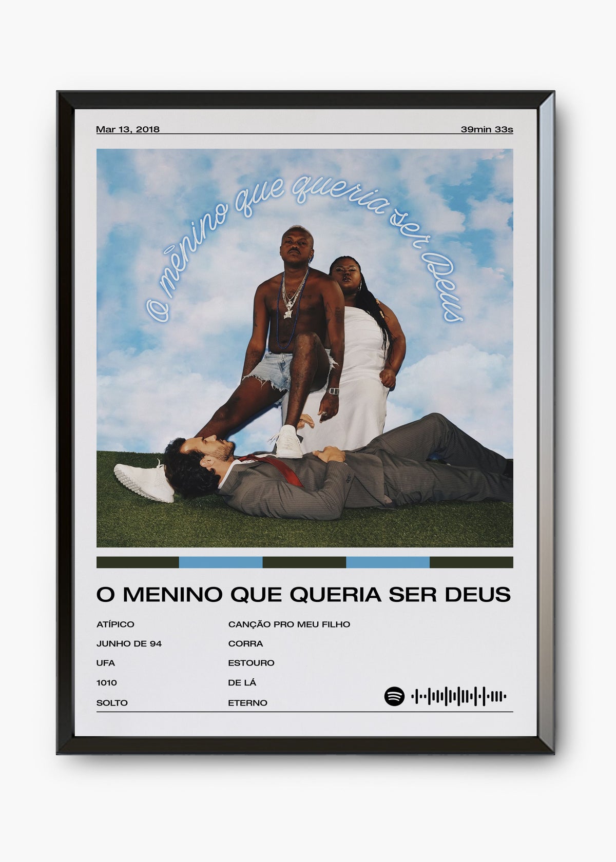 Quadro decorativo Djonga O Menino Que Queria Ser Deus — arte de rap brasileiro para parede | Cübe Quadros
