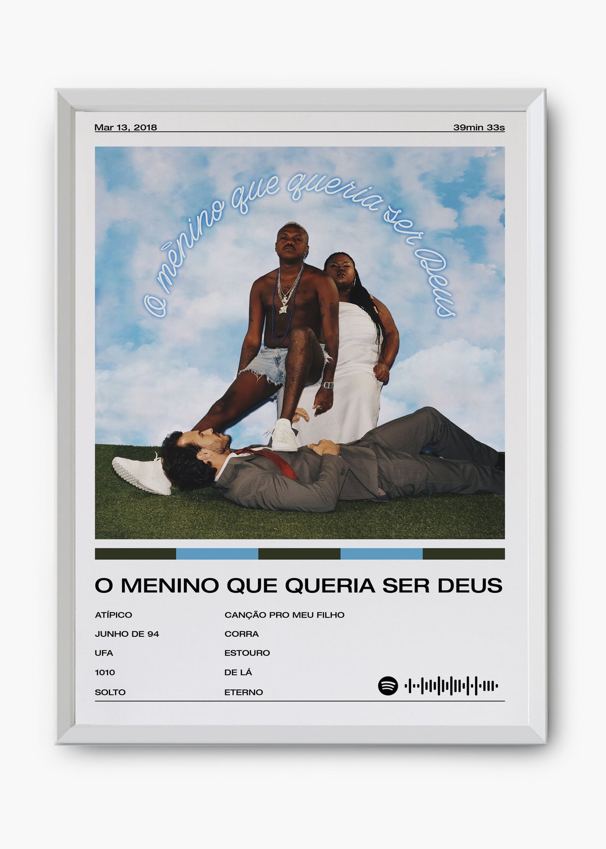 Quadro decorativo Djonga O Menino Que Queria Ser Deus — arte de rap brasileiro para parede | Cübe Quadros