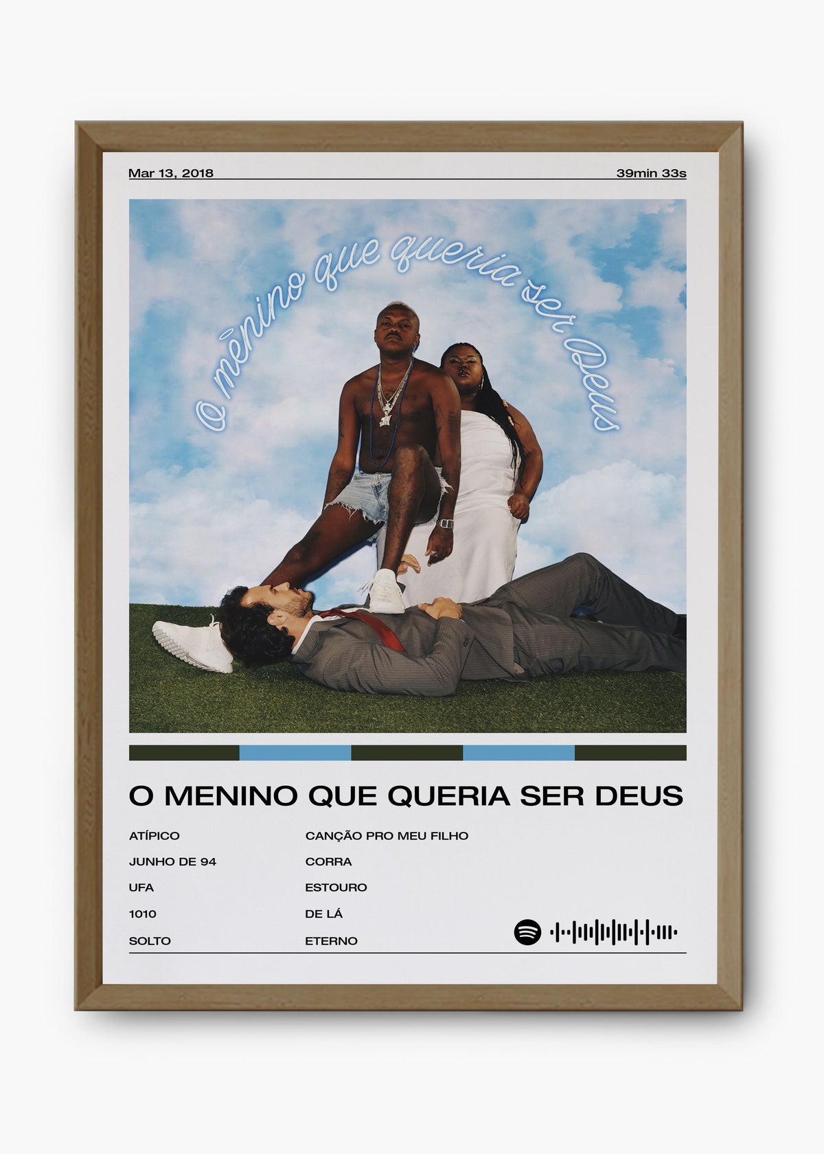 Quadro decorativo Djonga O Menino Que Queria Ser Deus — arte de rap brasileiro para parede | Cübe Quadros