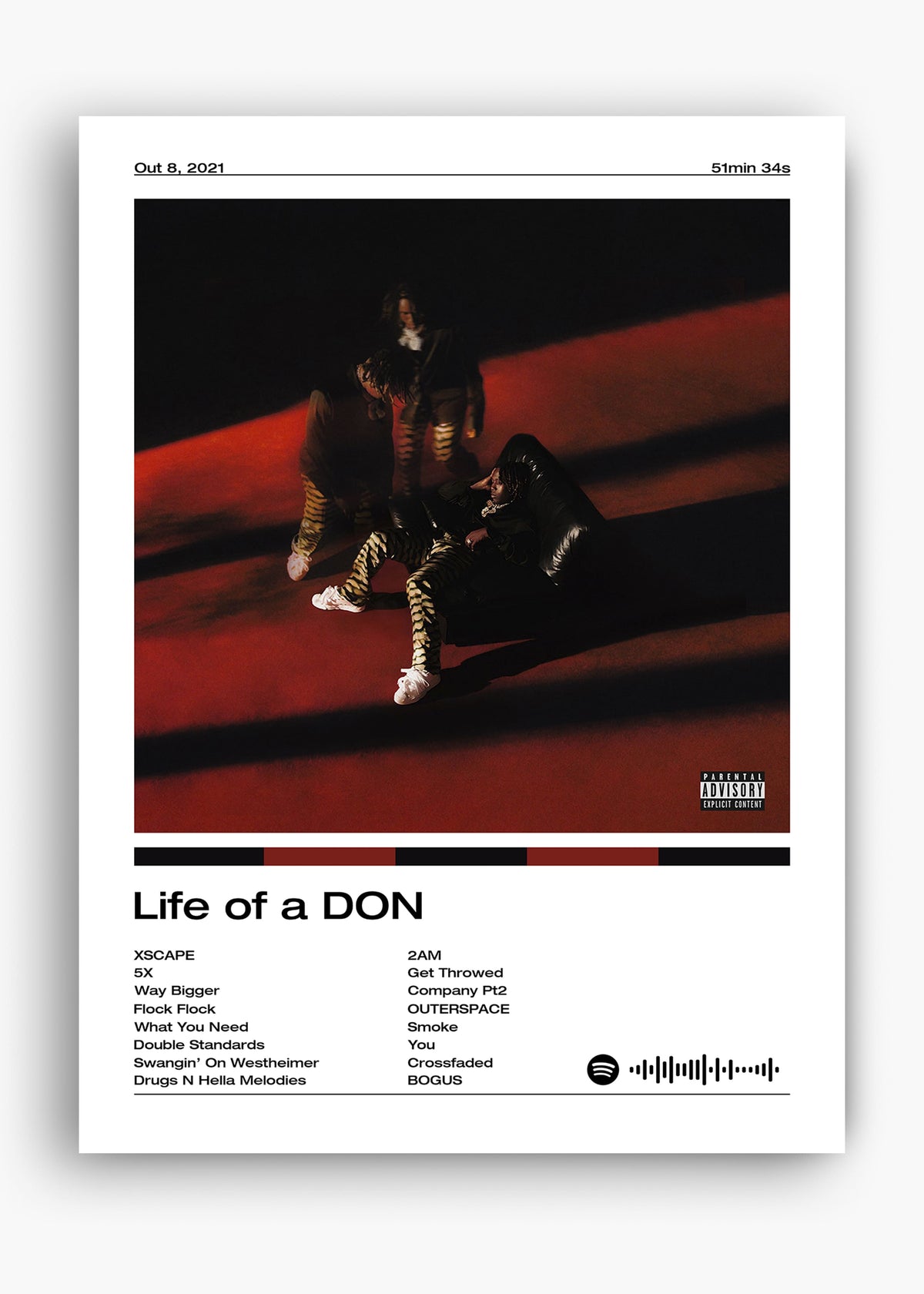 Quadro decorativo Don Toliver Life of a Don — arte de trap para parede | Cübe Quadros