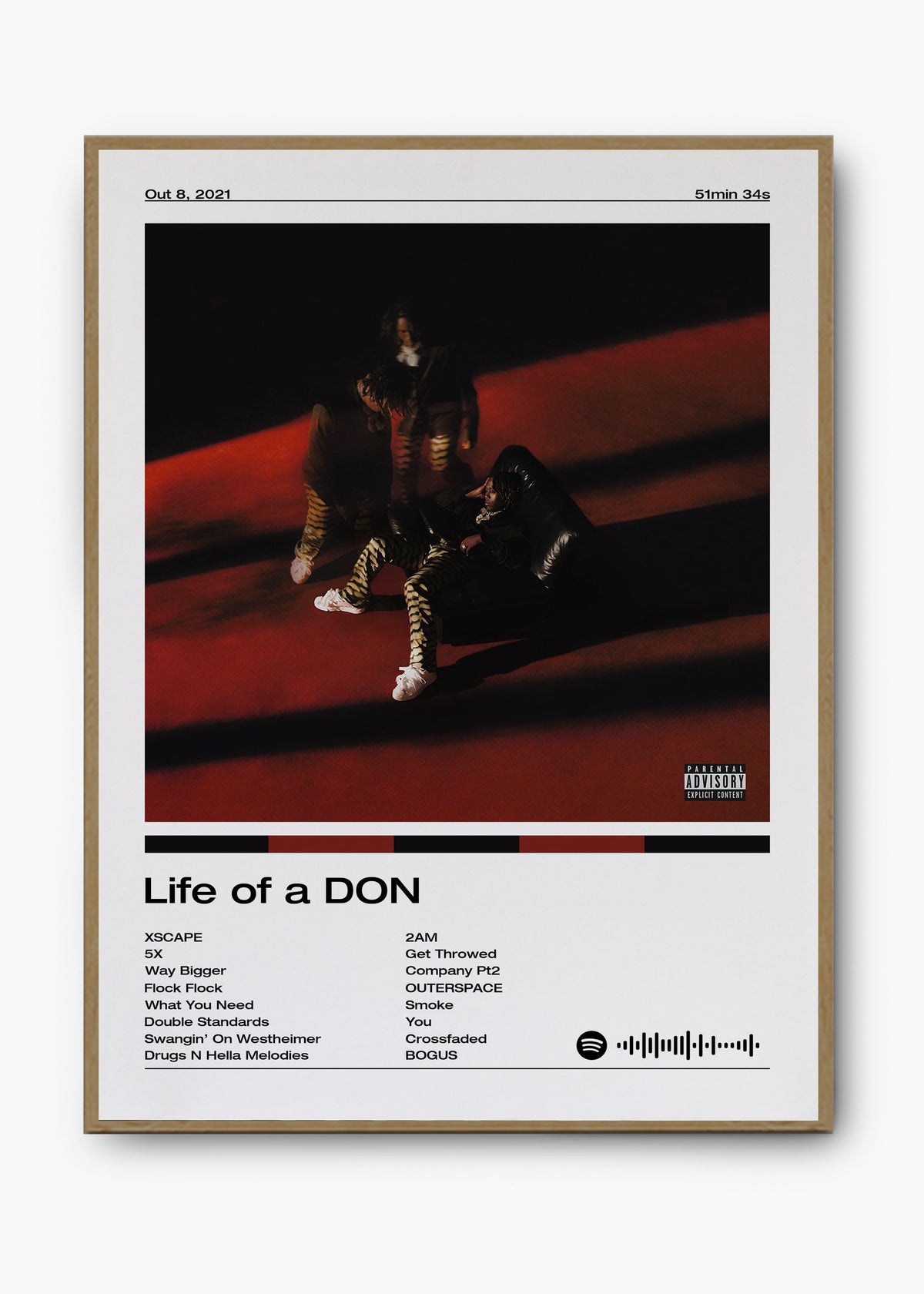 Quadro decorativo Don Toliver Life of a Don — arte de trap para parede | Cübe Quadros
