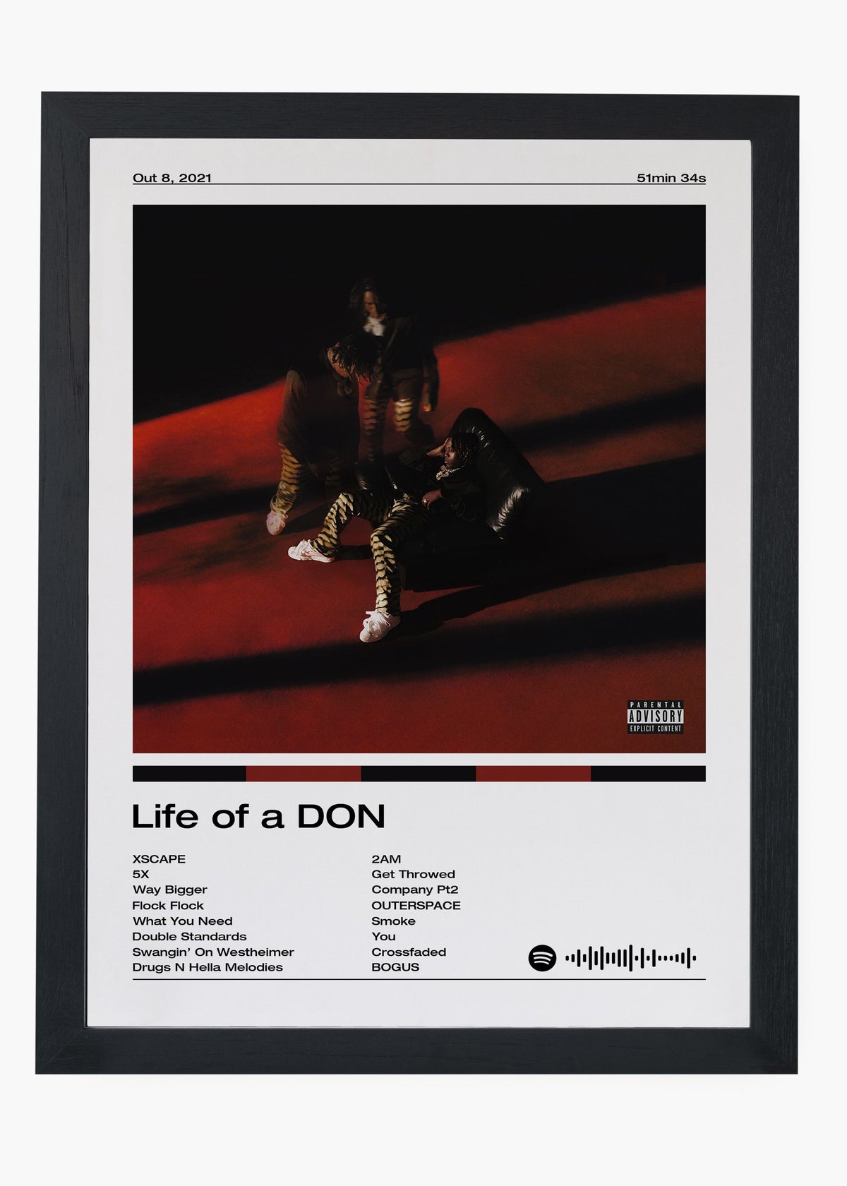 Quadro decorativo Don Toliver Life of a Don — arte de trap para parede | Cübe Quadros