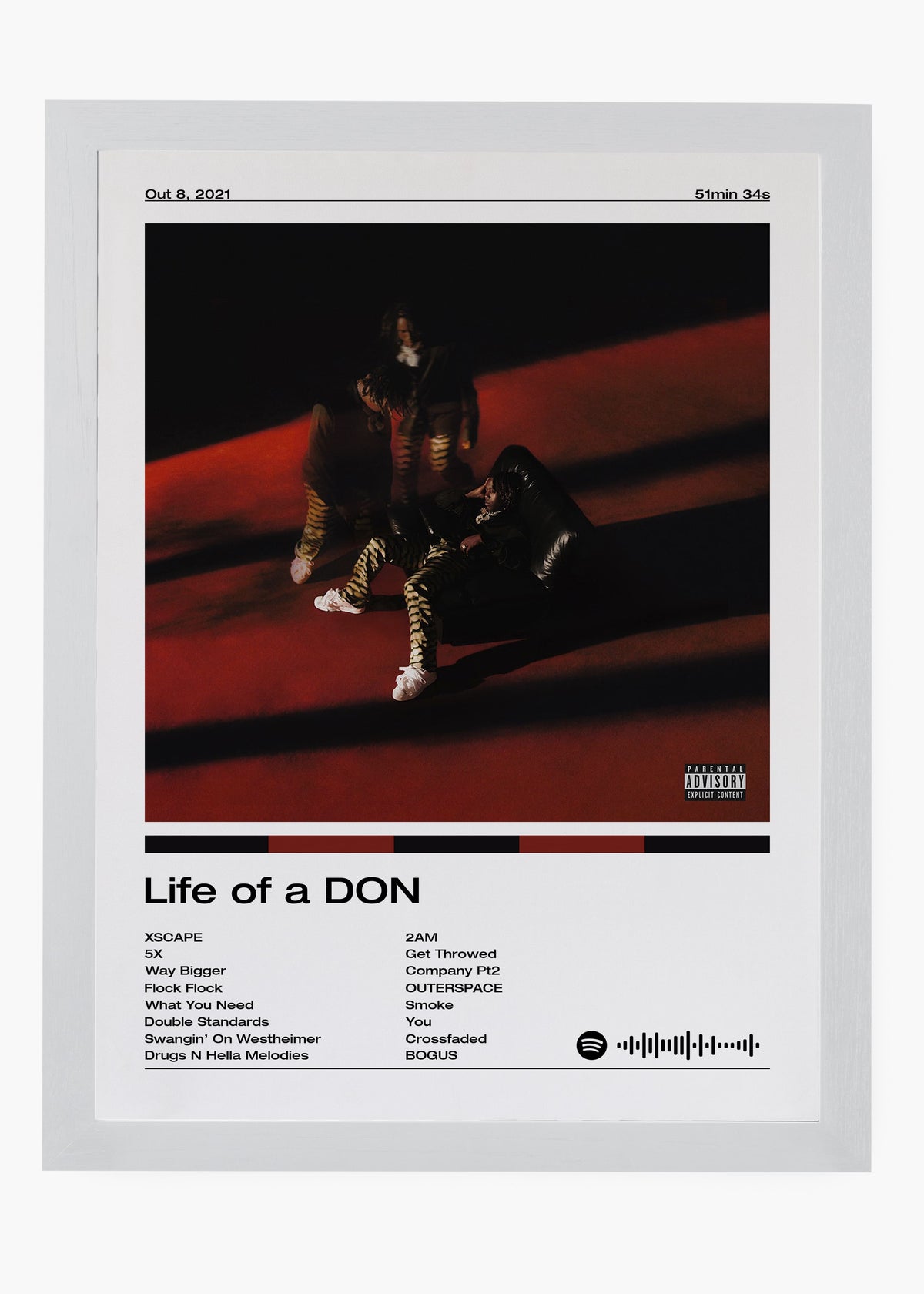 Quadro decorativo Don Toliver Life of a Don — arte de trap para parede | Cübe Quadros