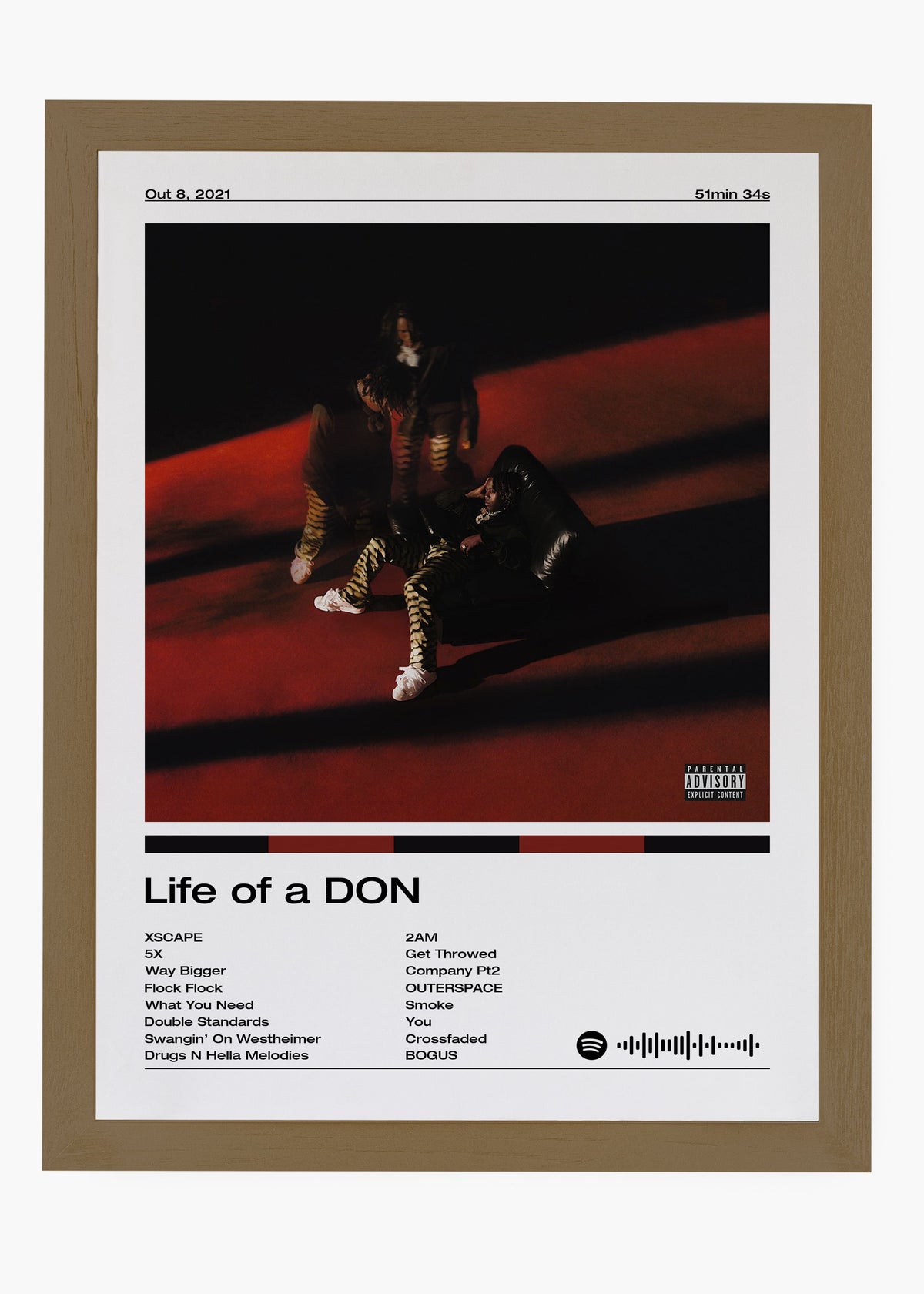 Quadro decorativo Don Toliver Life of a Don — arte de trap para parede | Cübe Quadros