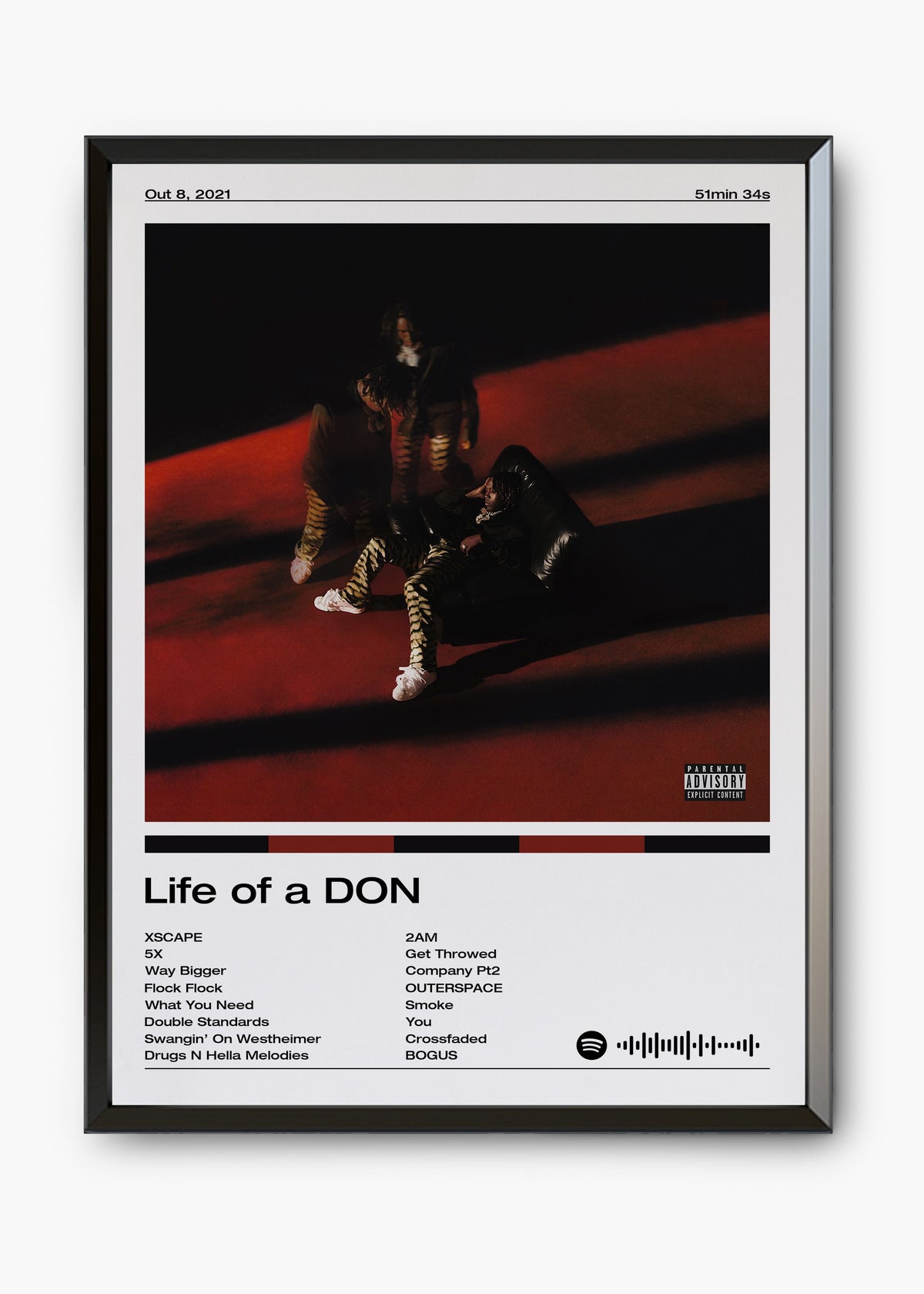 Quadro decorativo Don Toliver Life of a Don — arte de trap para parede | Cübe Quadros