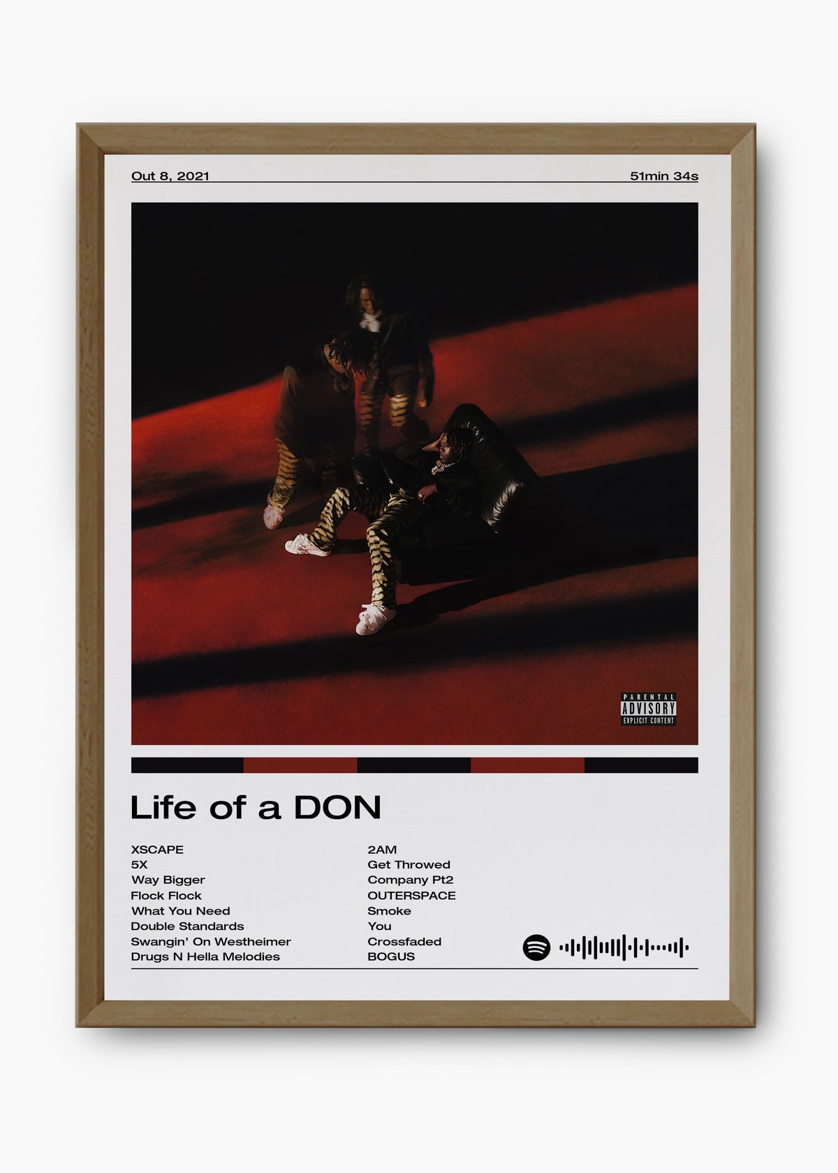 Quadro decorativo Don Toliver Life of a Don — arte de trap para parede | Cübe Quadros