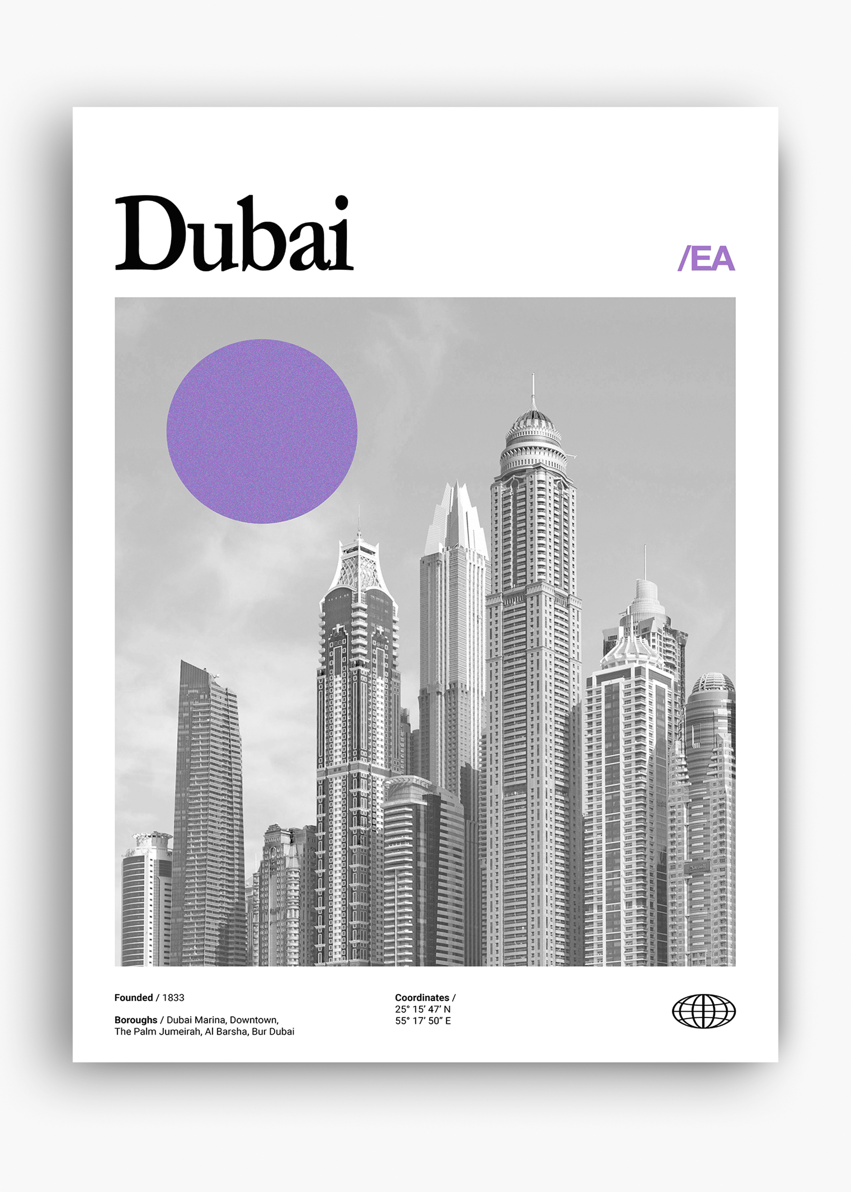 Quadro decorativo Dubai City — arte de cidade para parede | Cübe Quadros