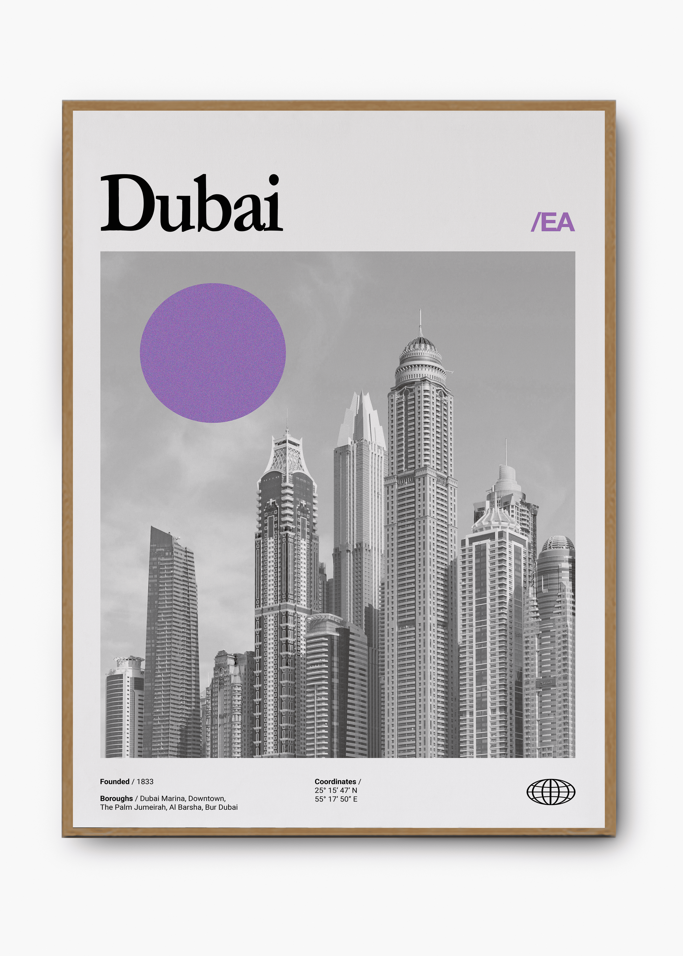 Quadro decorativo Dubai City — arte de cidade para parede | Cübe Quadros