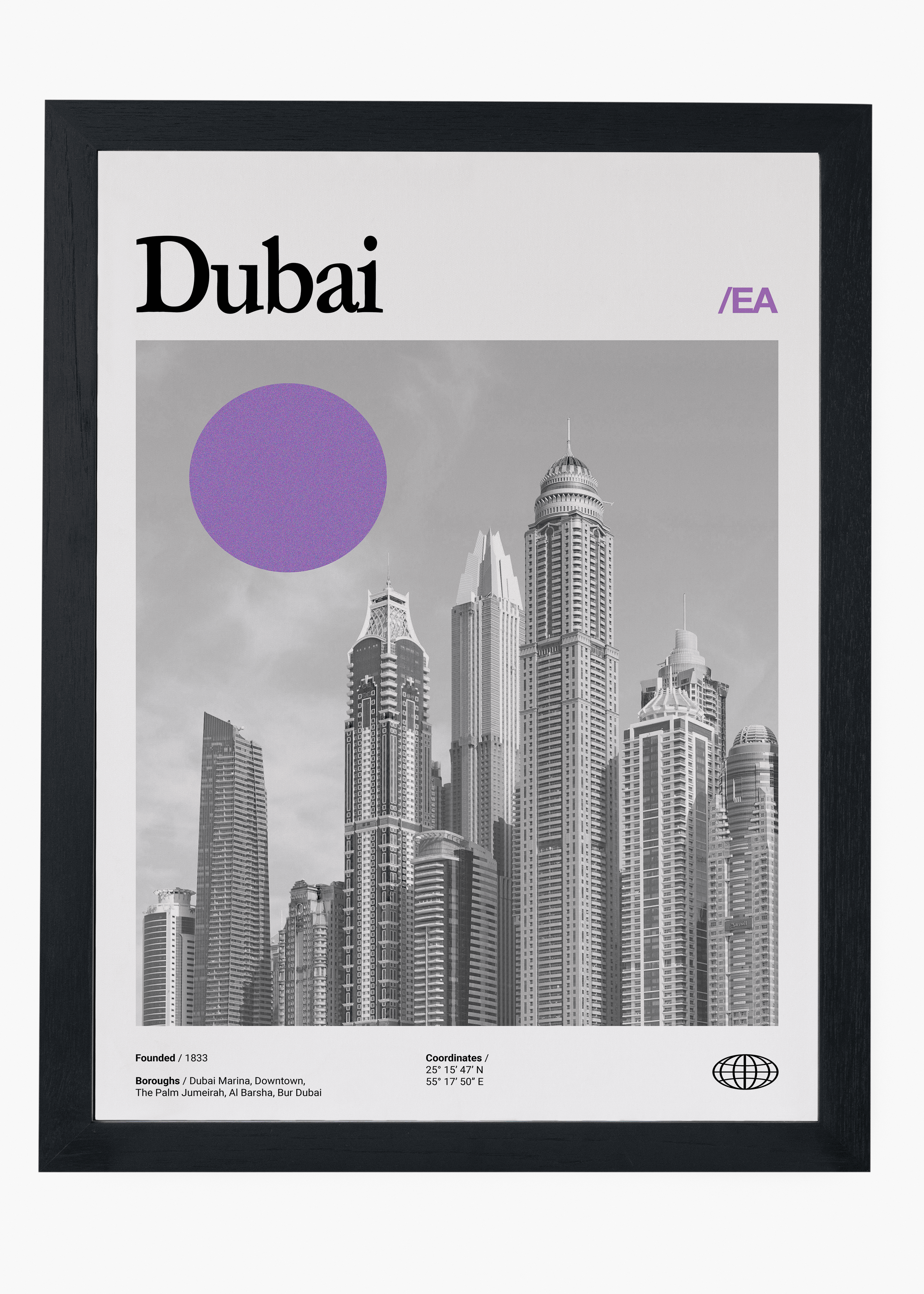 Quadro decorativo Dubai City — arte de cidade para parede | Cübe Quadros