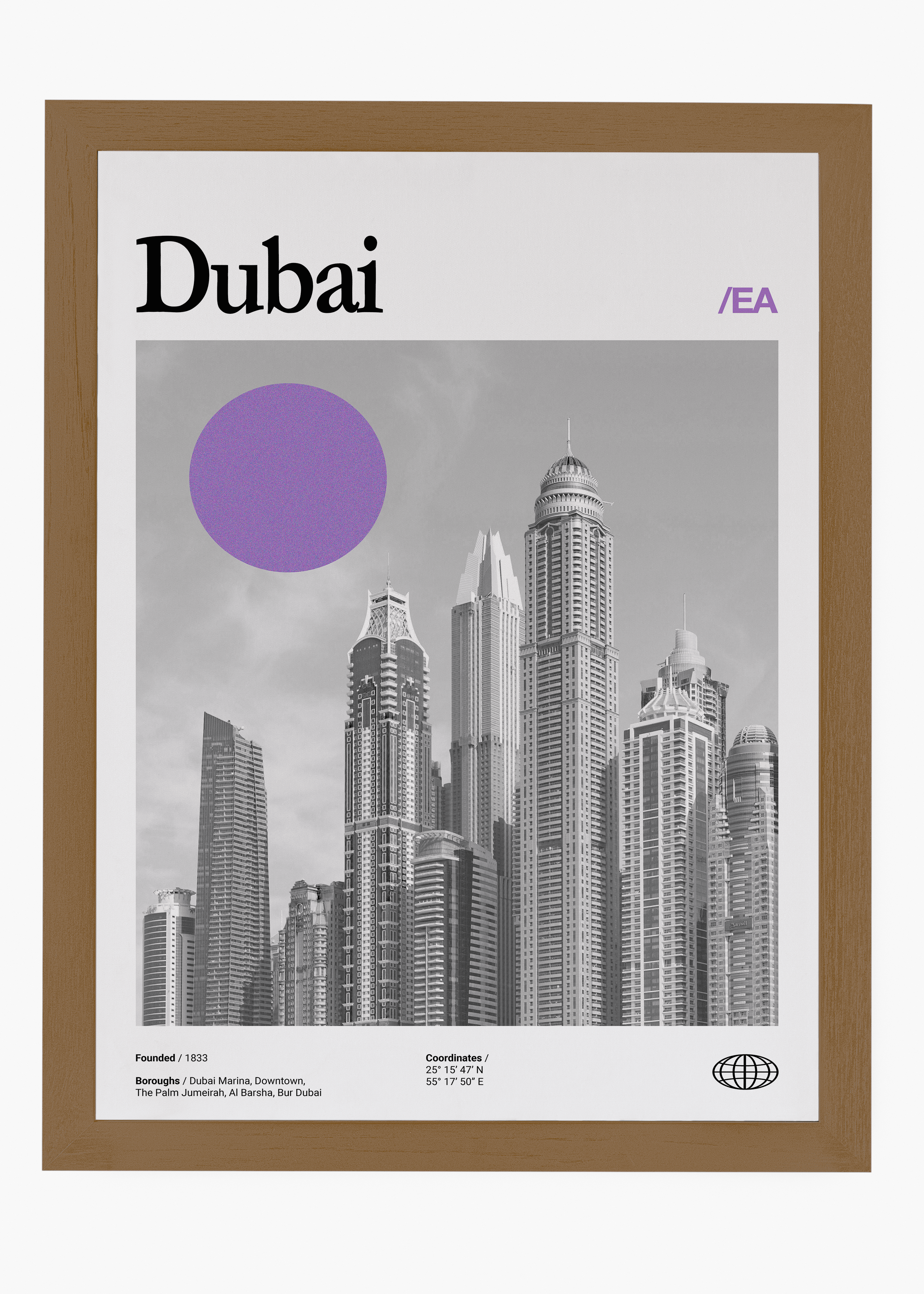 Quadro decorativo Dubai City — arte de cidade para parede | Cübe Quadros