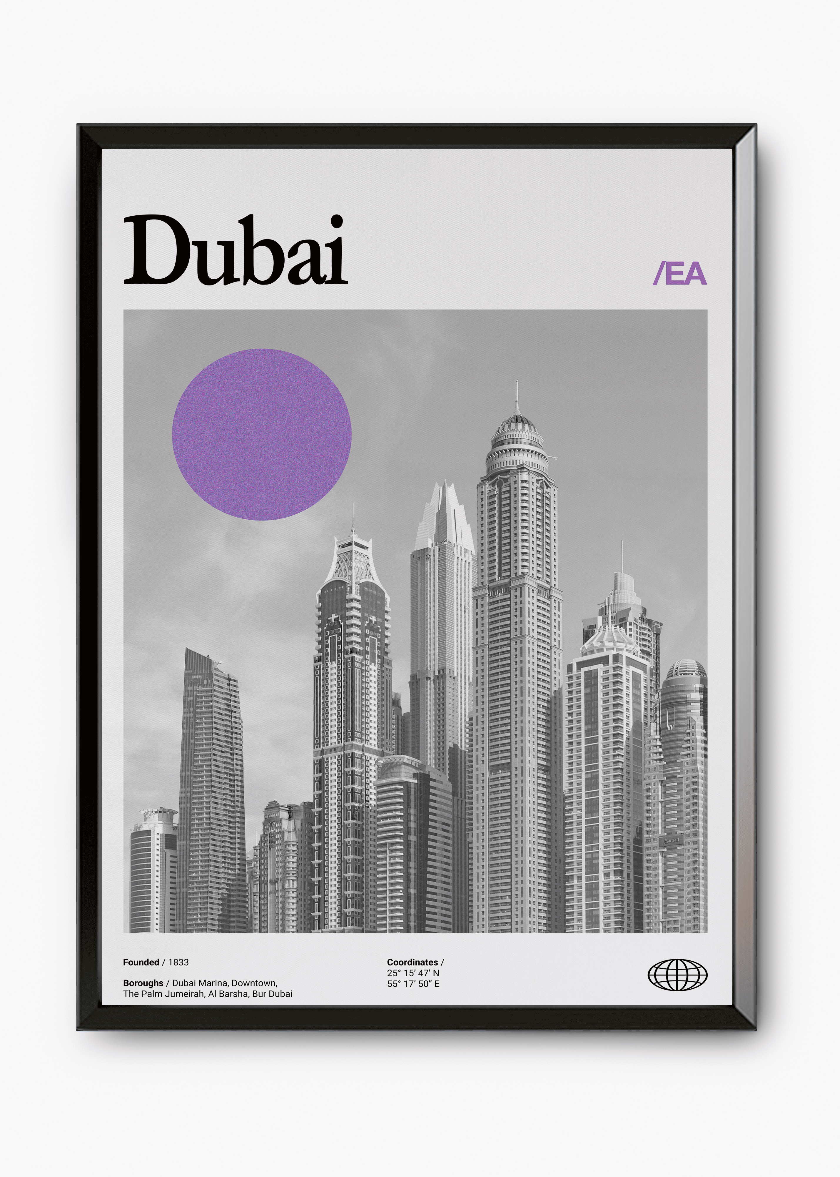 Quadro decorativo Dubai City — arte de cidade para parede | Cübe Quadros