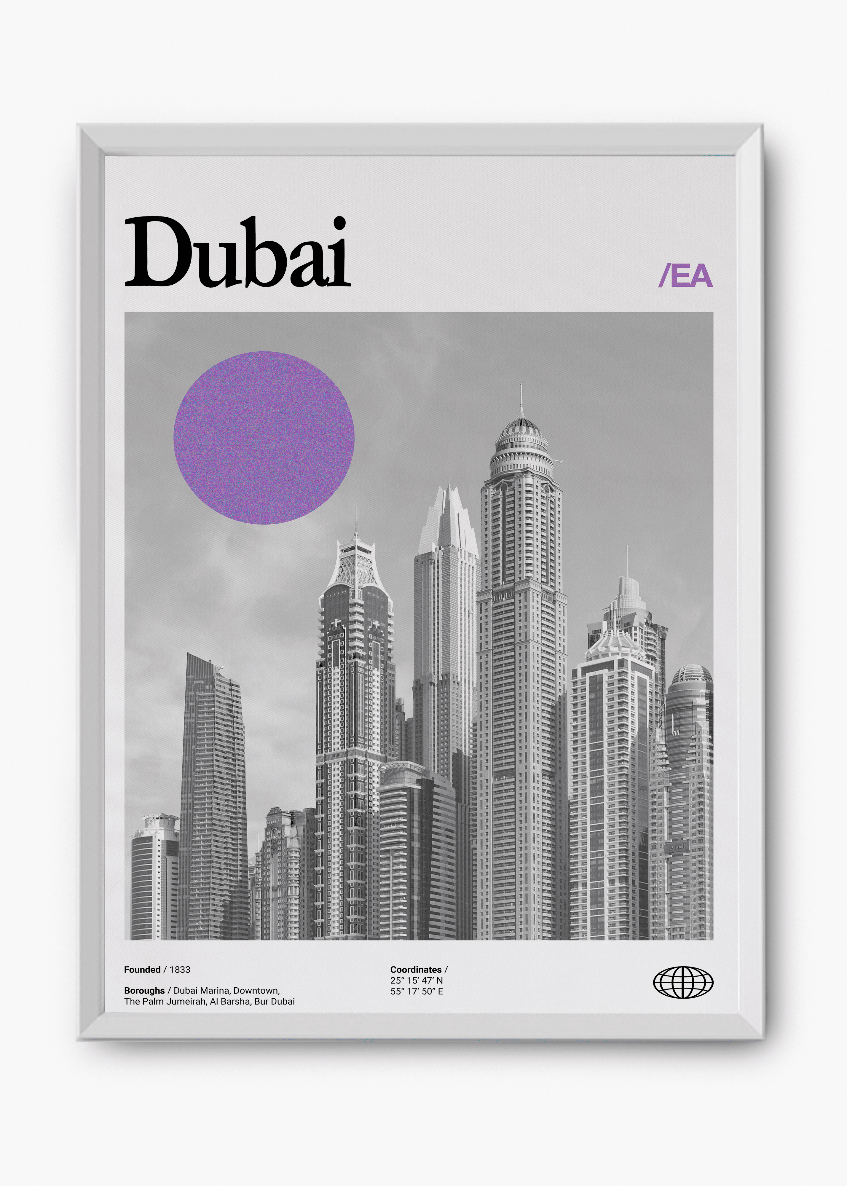 Quadro decorativo Dubai City — arte de cidade para parede | Cübe Quadros