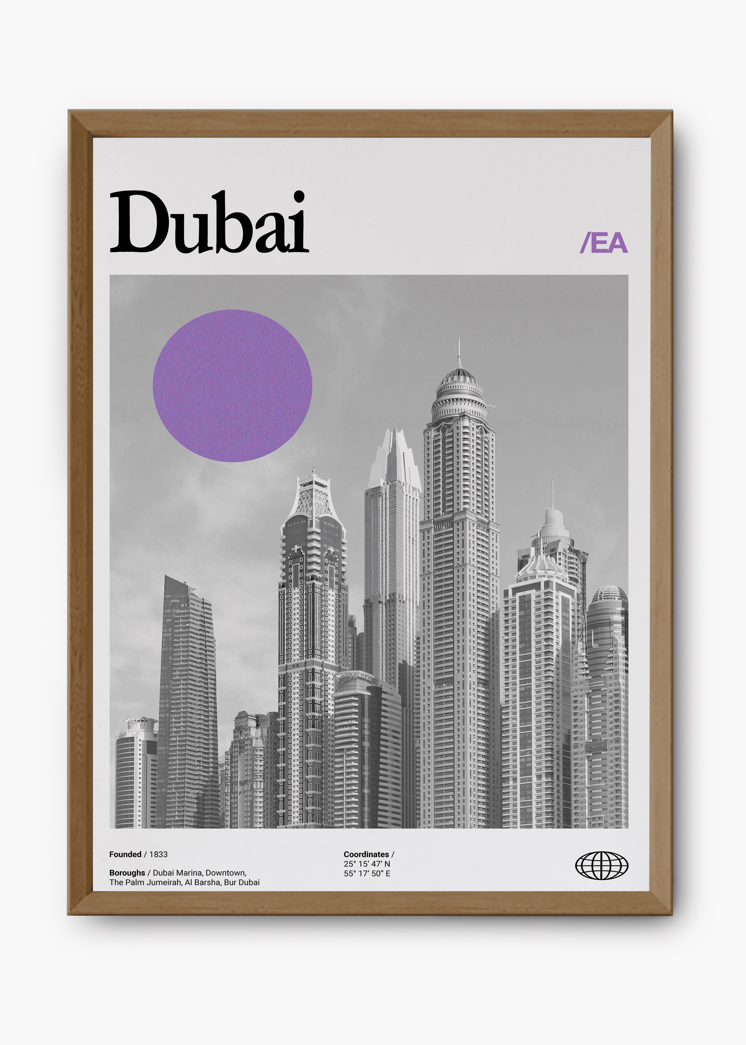 Quadro decorativo Dubai City — arte de cidade para parede | Cübe Quadros