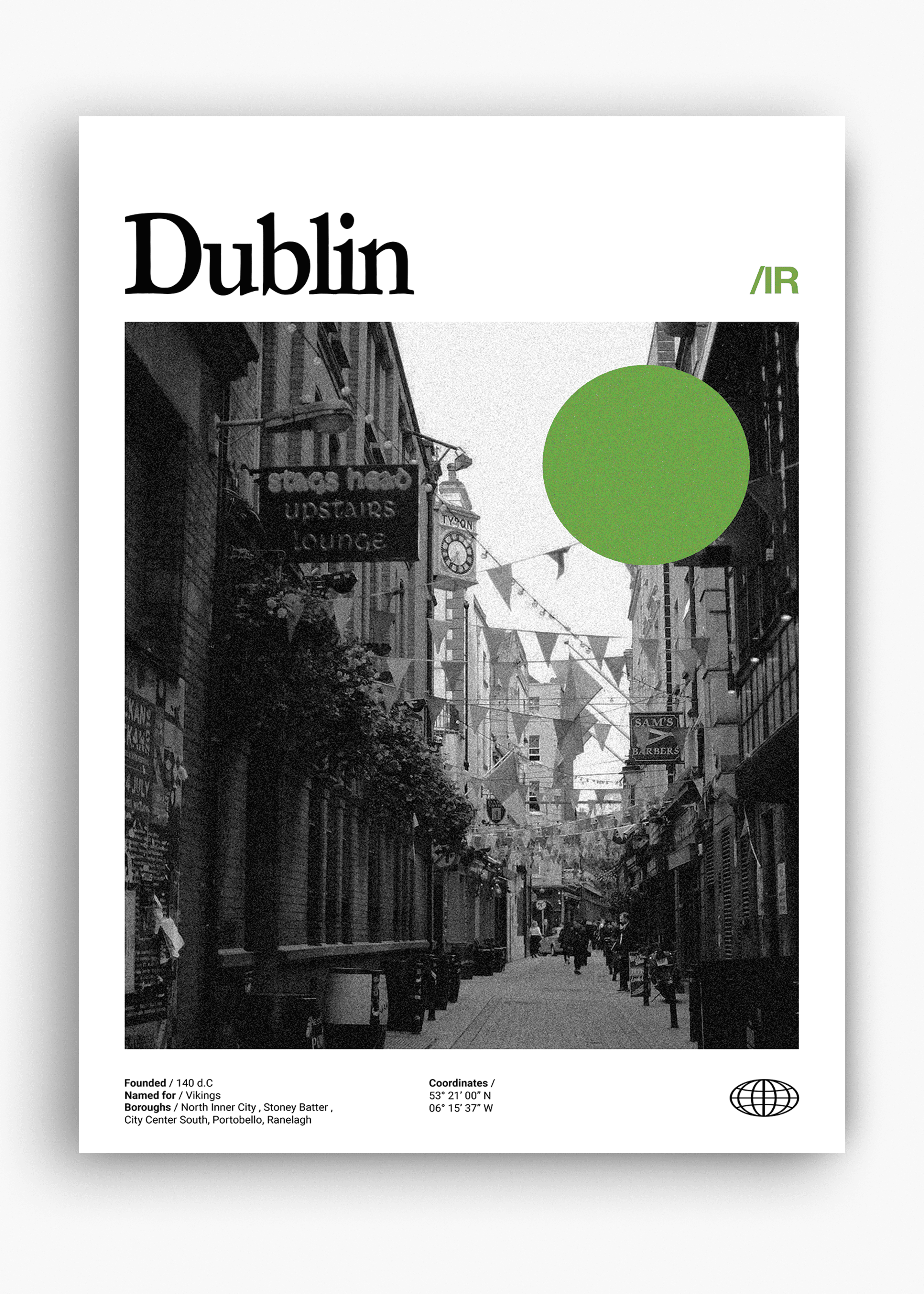 Quadro decorativo Dublin City — arte de cidade para parede | Cübe Quadros