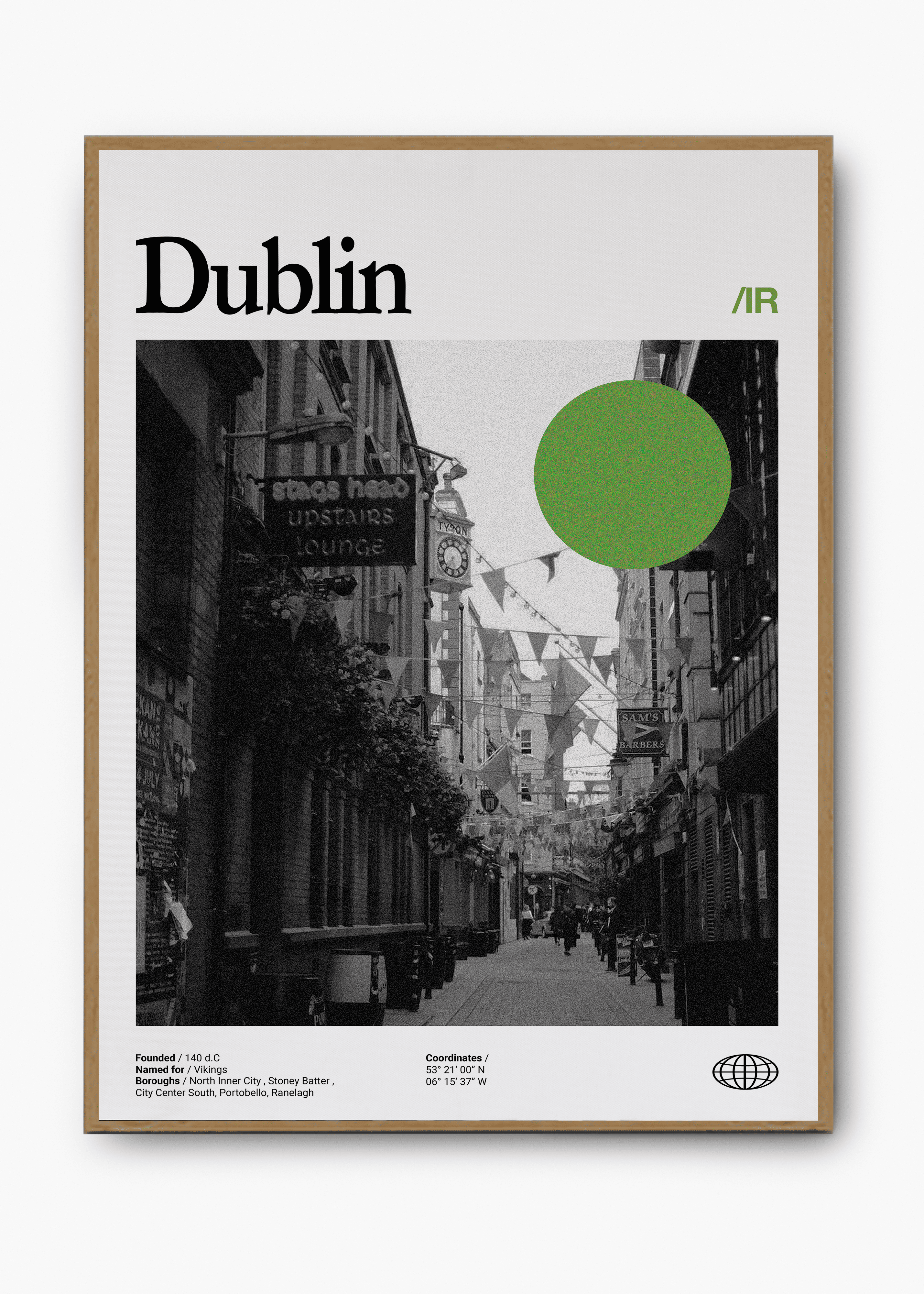Quadro decorativo Dublin City — arte de cidade para parede | Cübe Quadros