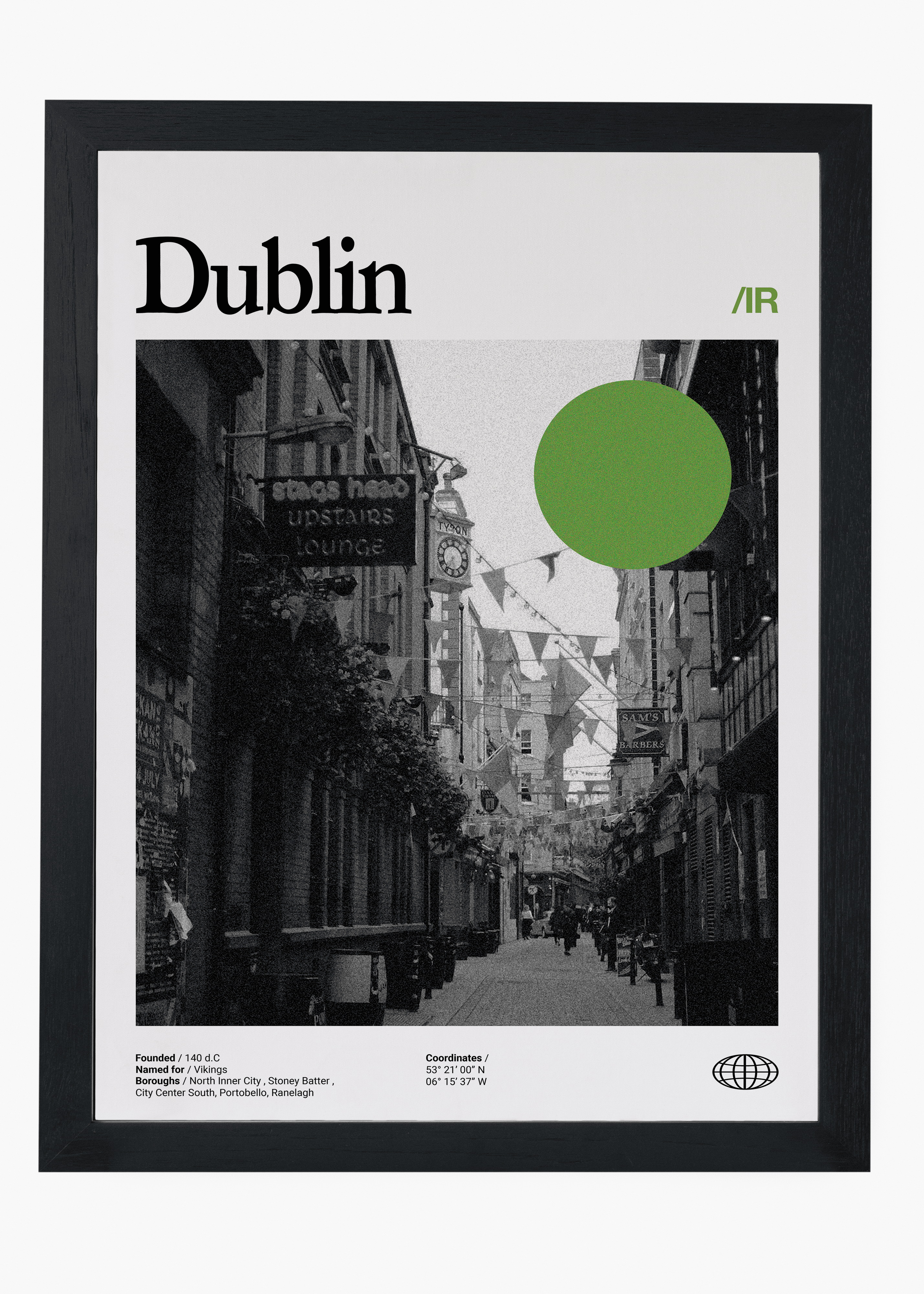 Quadro decorativo Dublin City — arte de cidade para parede | Cübe Quadros
