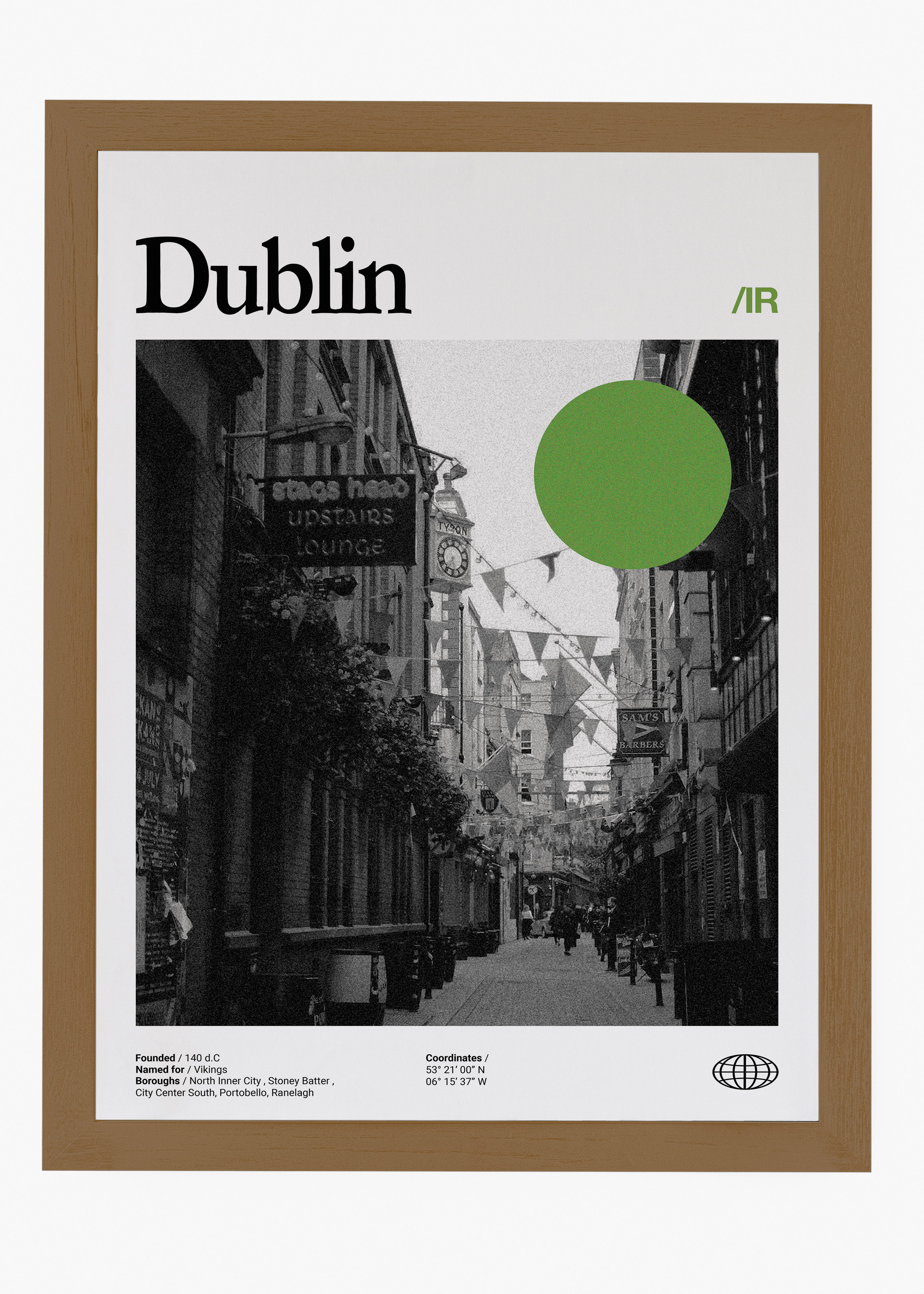 Quadro decorativo Dublin City — arte de cidade para parede | Cübe Quadros