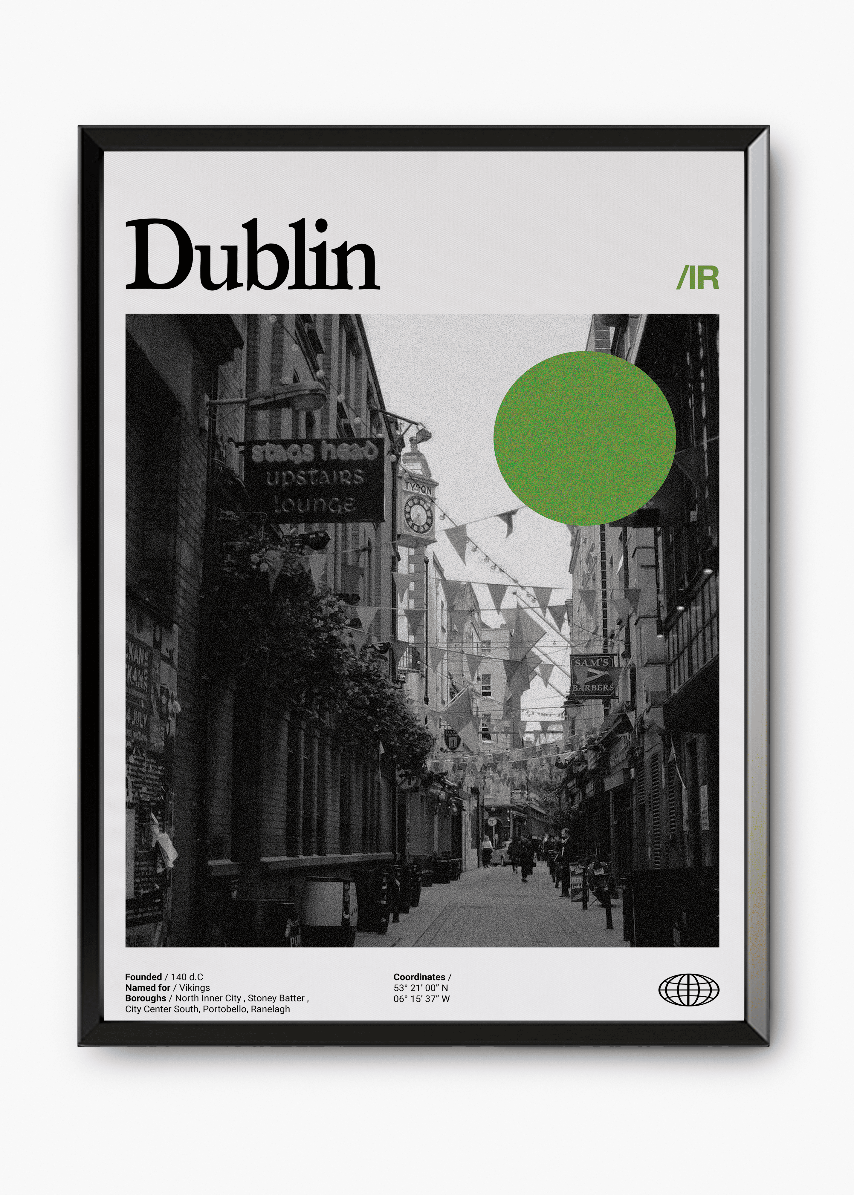 Quadro decorativo Dublin City — arte de cidade para parede | Cübe Quadros