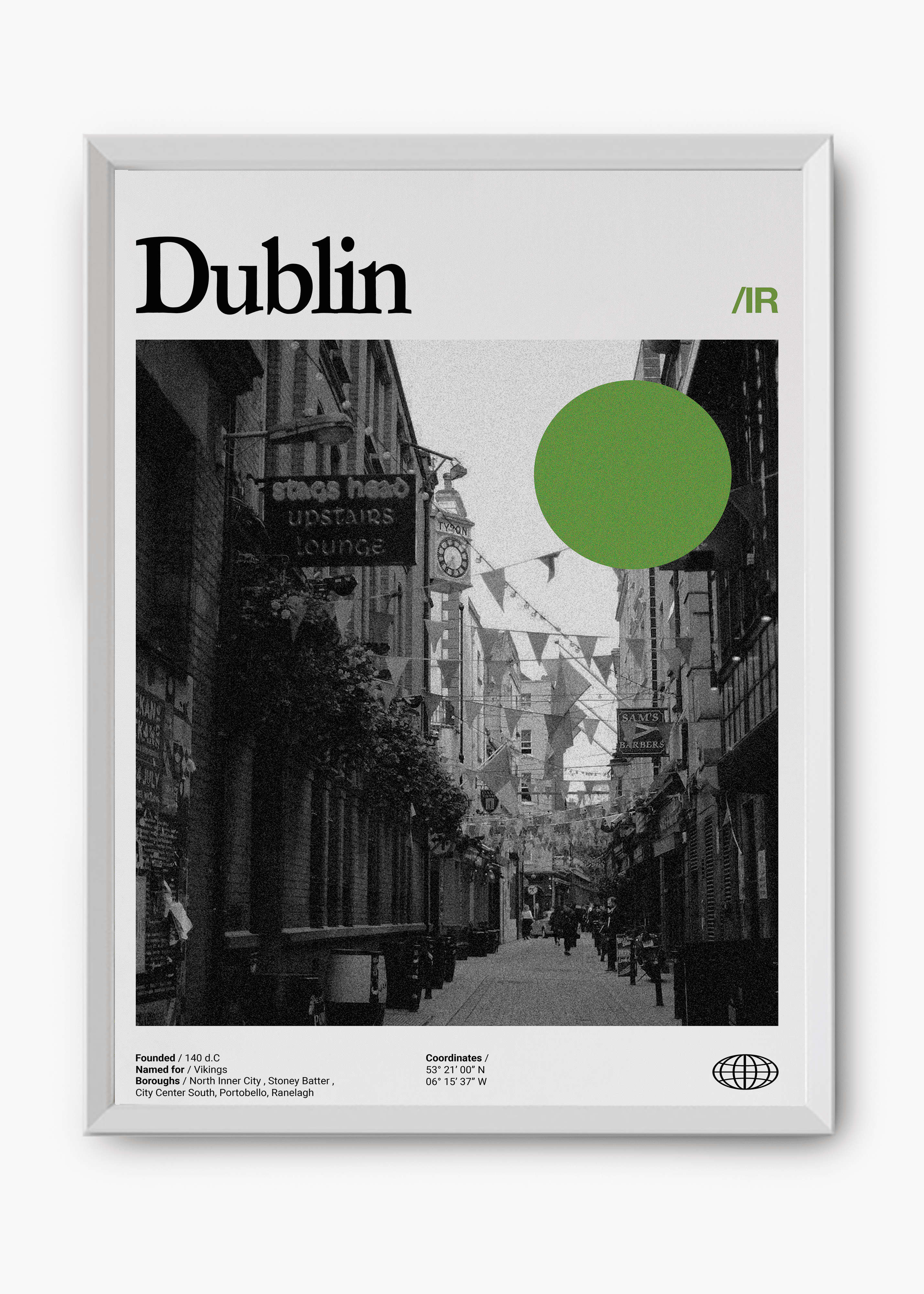 Quadro decorativo Dublin City — arte de cidade para parede | Cübe Quadros
