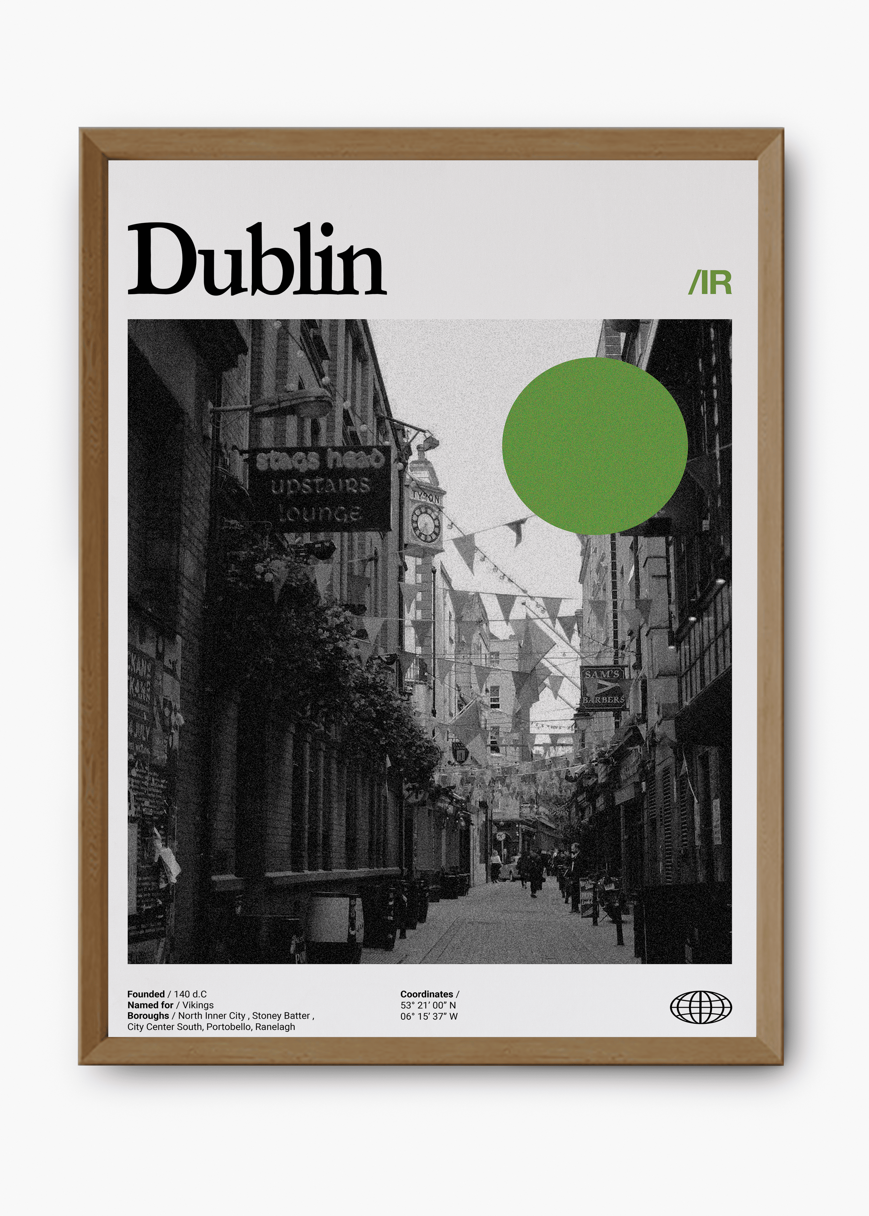Quadro decorativo Dublin City — arte de cidade para parede | Cübe Quadros
