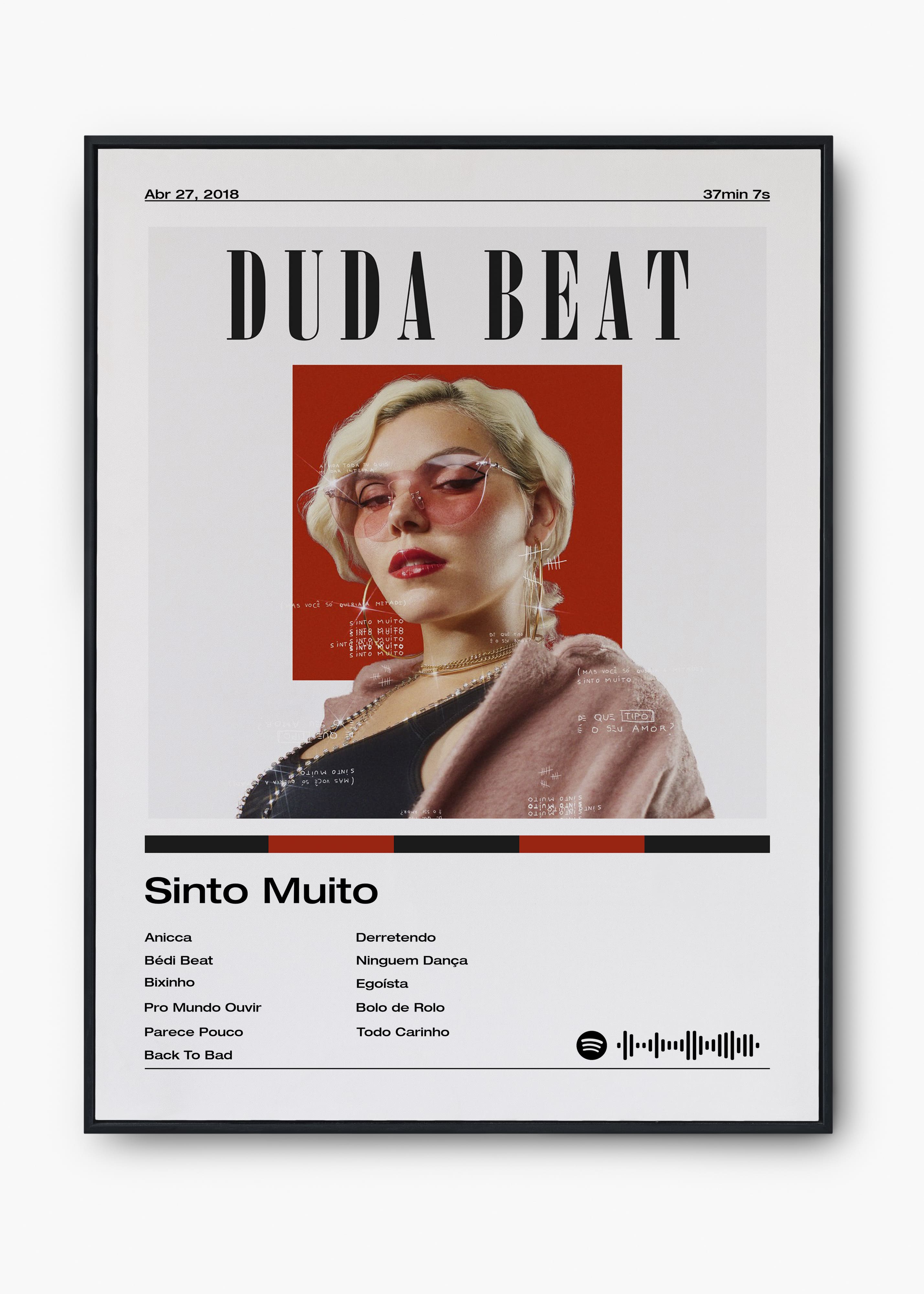 Quadro Duda Beat Sinto Muito