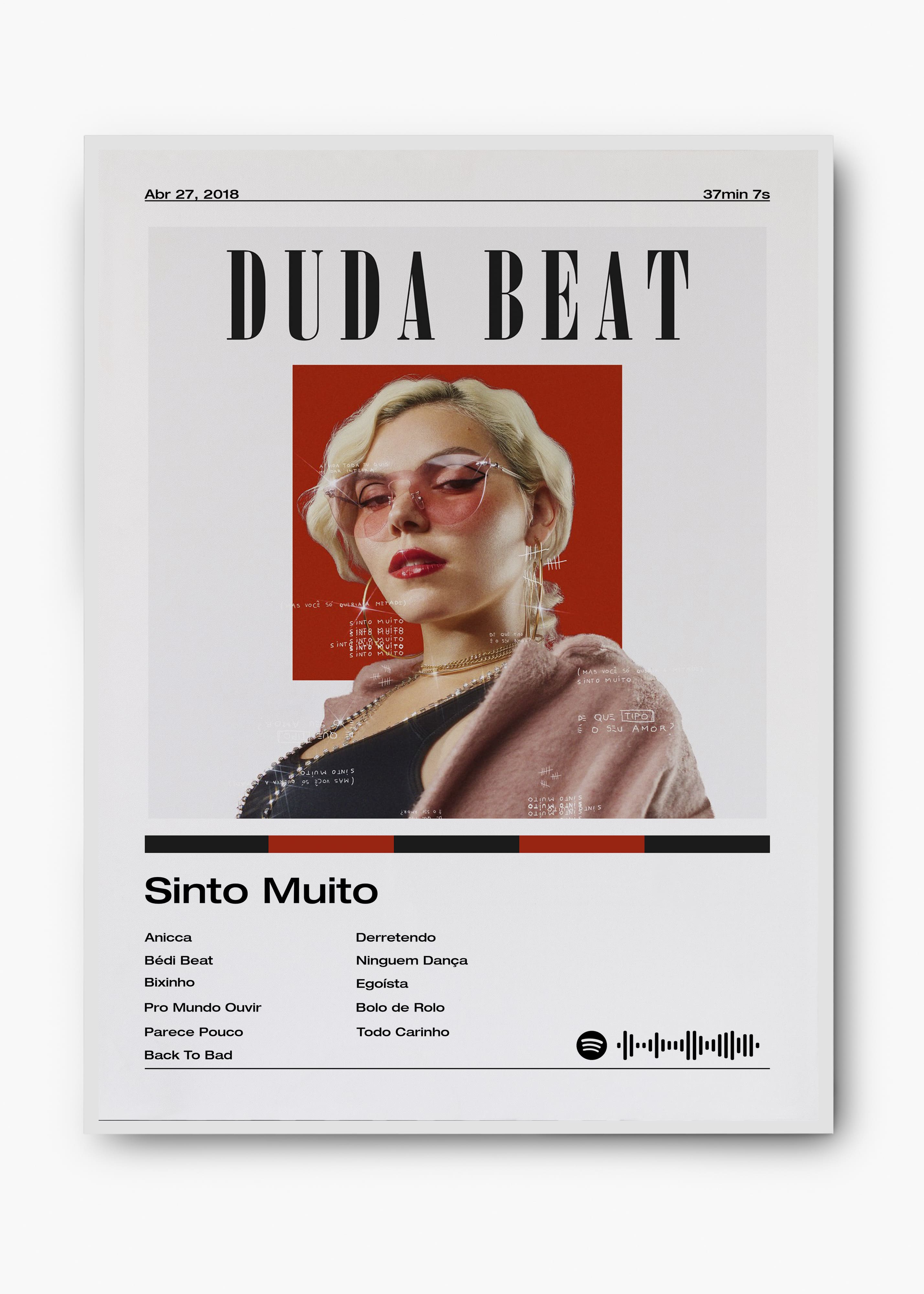 Quadro Duda Beat Sinto Muito