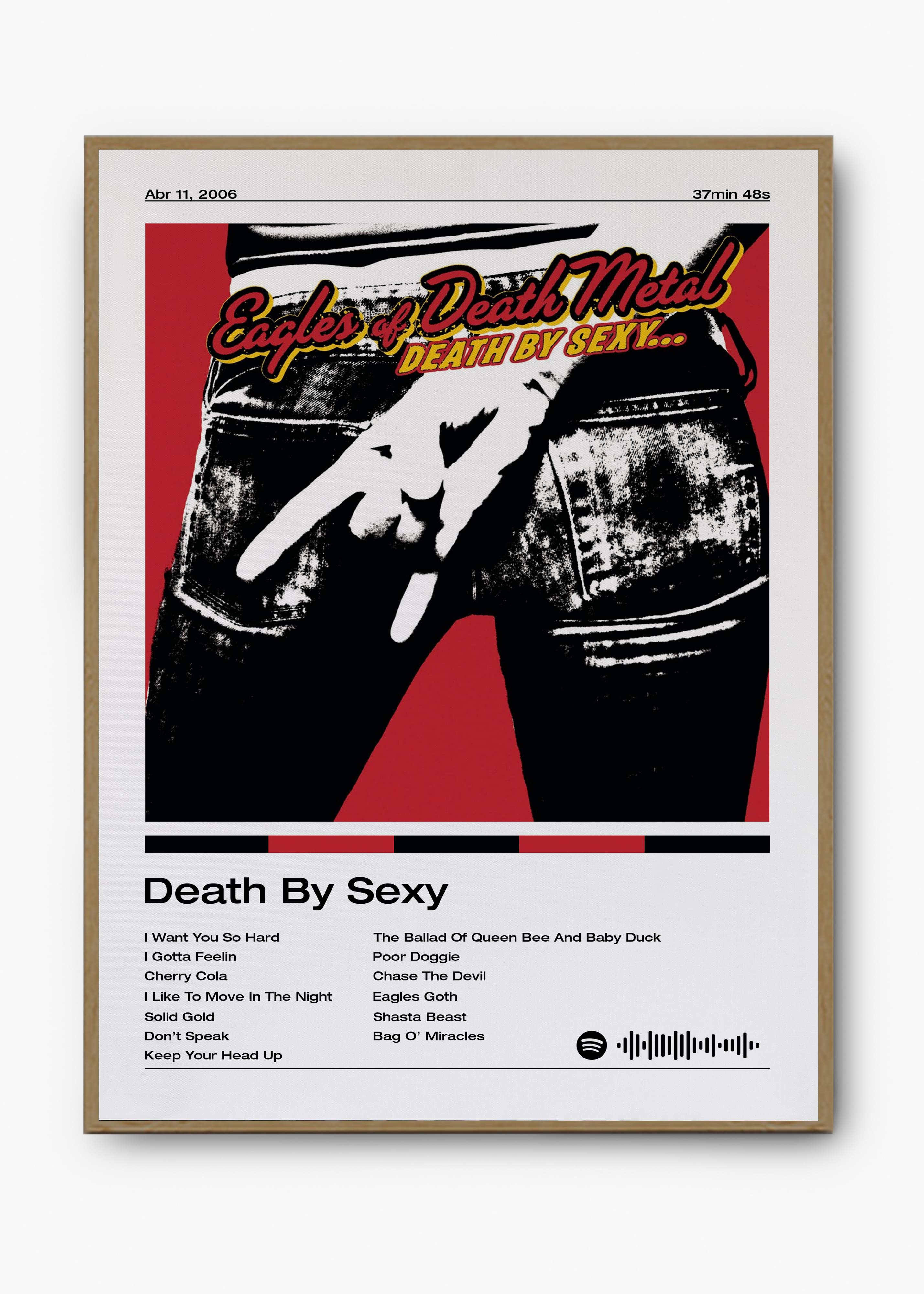 Quadro decorativo Eagles of Death Metal Death by Sexy — arte musical para parede | Cübe Quadros