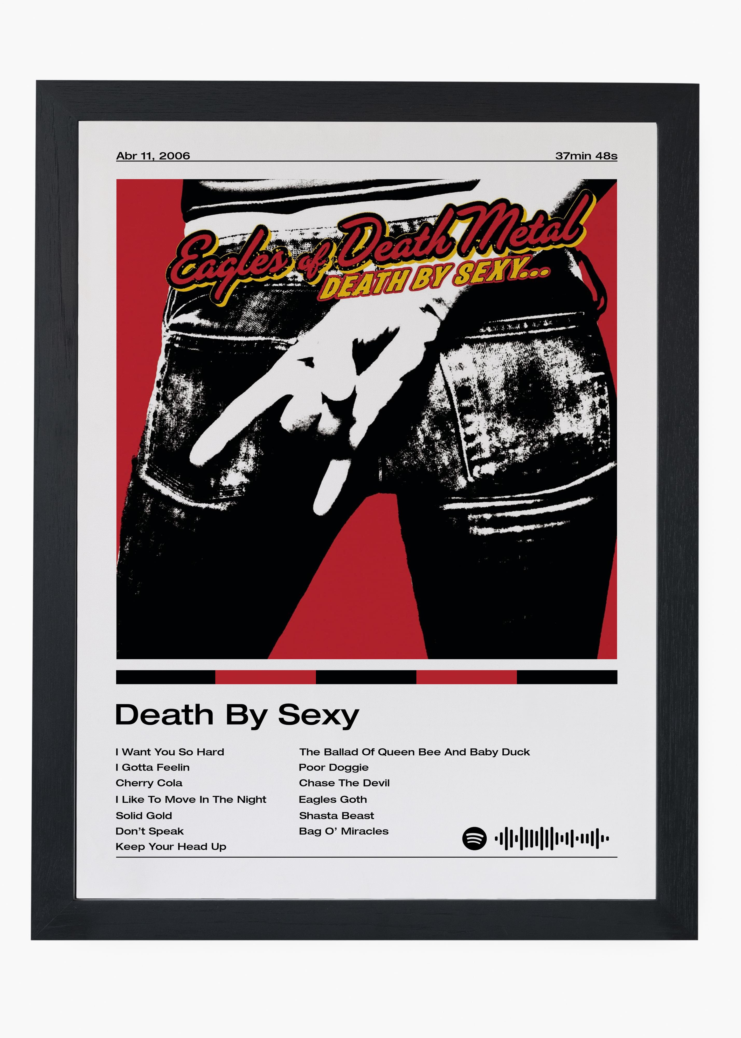 Quadro decorativo Eagles of Death Metal Death by Sexy — arte musical para parede | Cübe Quadros