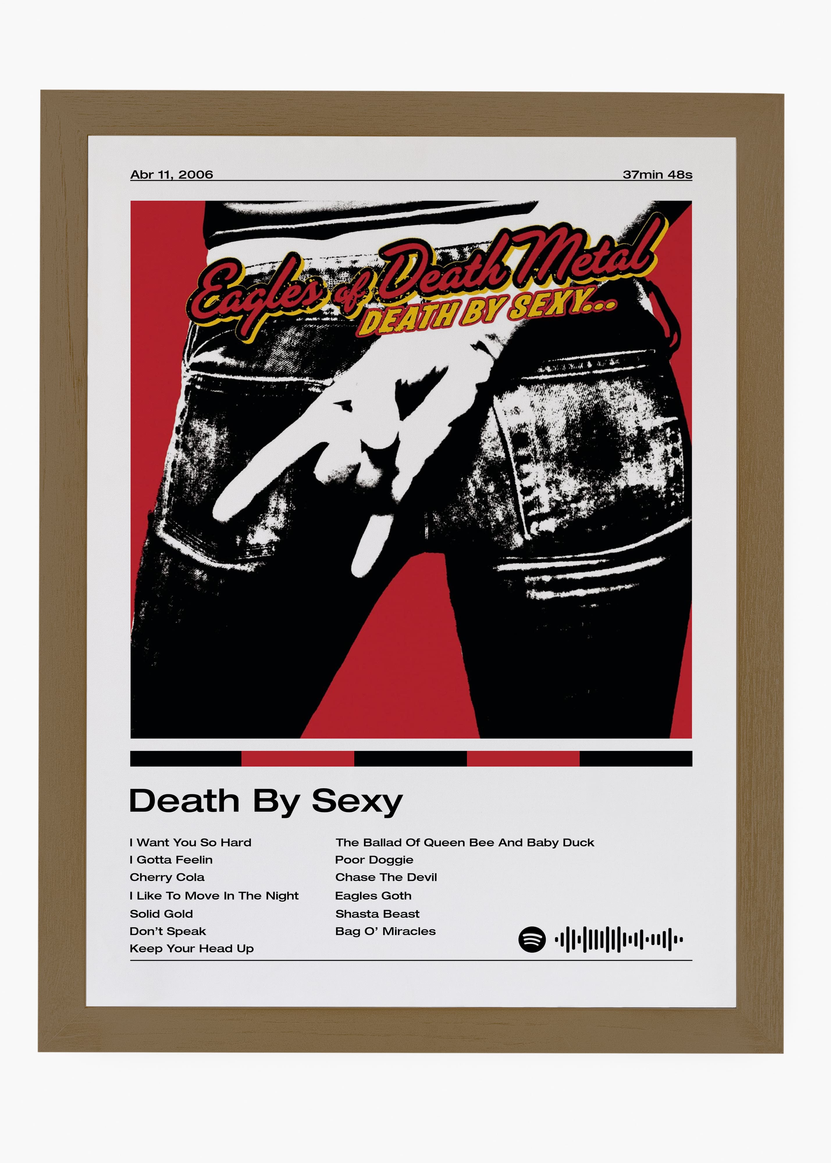 Quadro decorativo Eagles of Death Metal Death by Sexy — arte musical para parede | Cübe Quadros