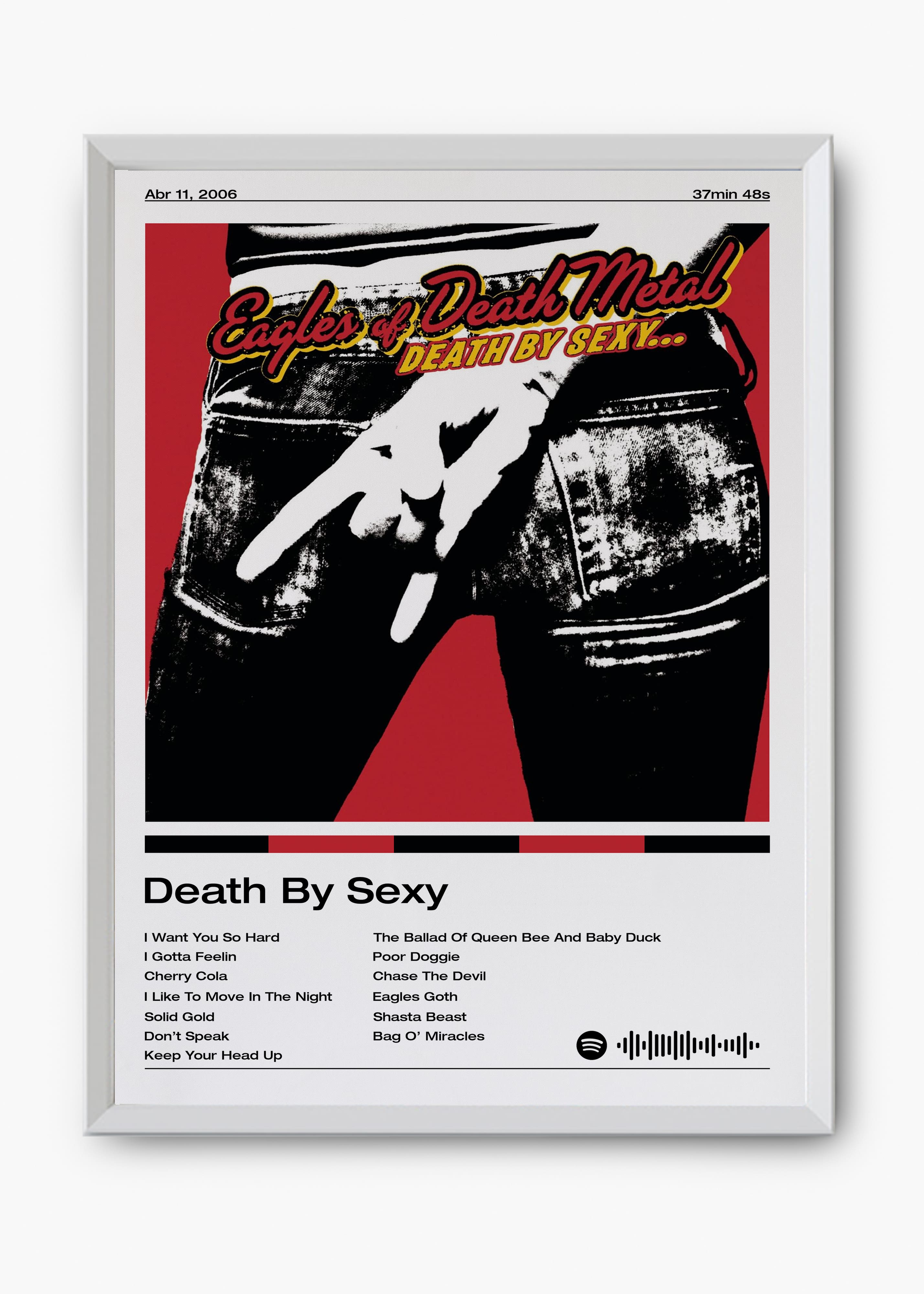 Quadro decorativo Eagles of Death Metal Death by Sexy — arte musical para parede | Cübe Quadros