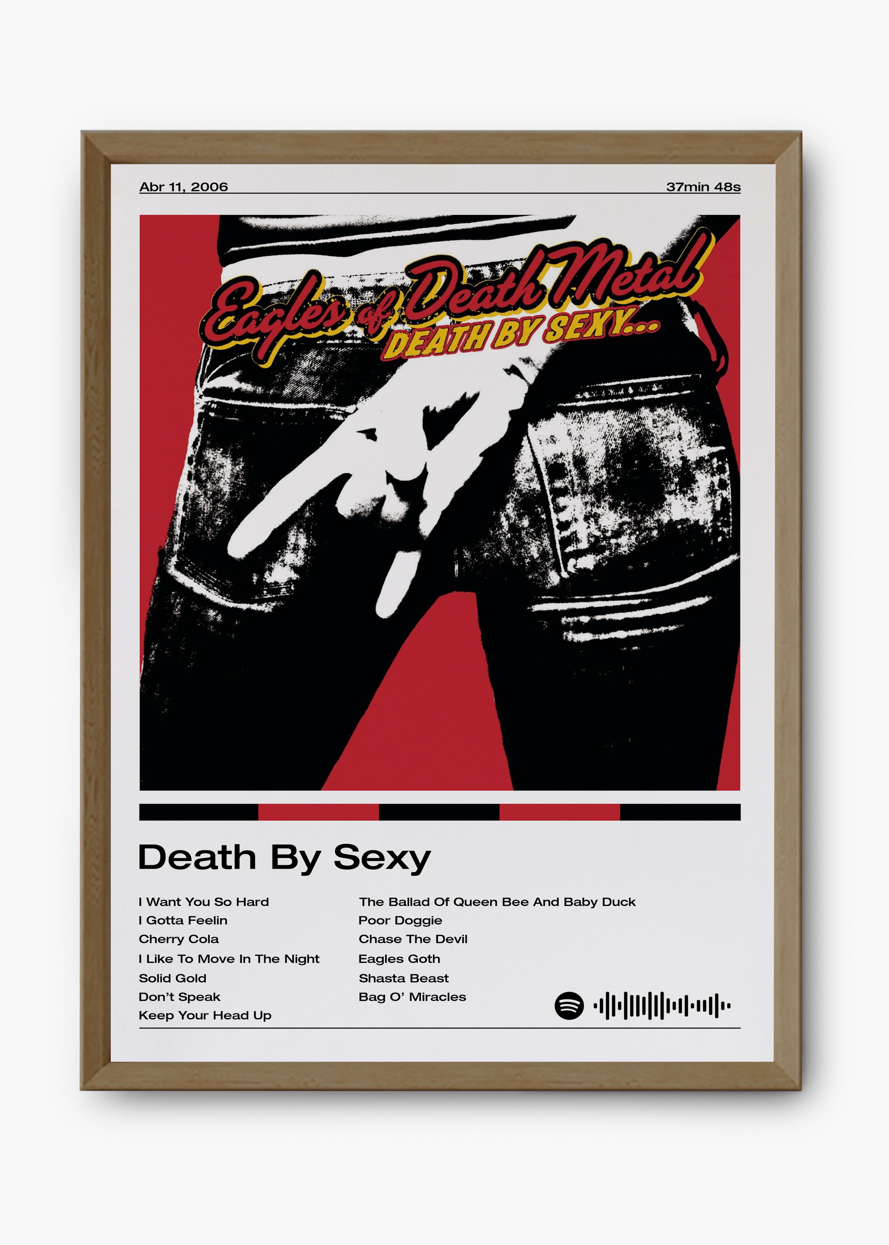 Quadro decorativo Eagles of Death Metal Death by Sexy — arte musical para parede | Cübe Quadros
