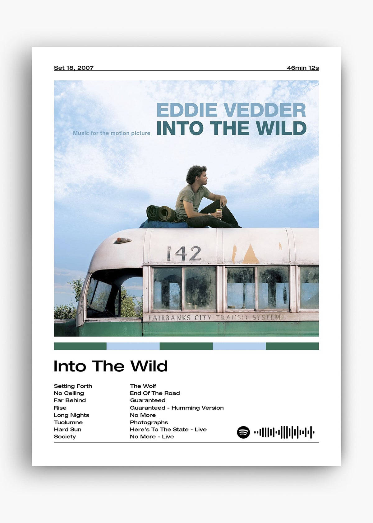 Quadro decorativo Eddie Vedder Into The Wild — arte musical para parede | Cübe Quadros
