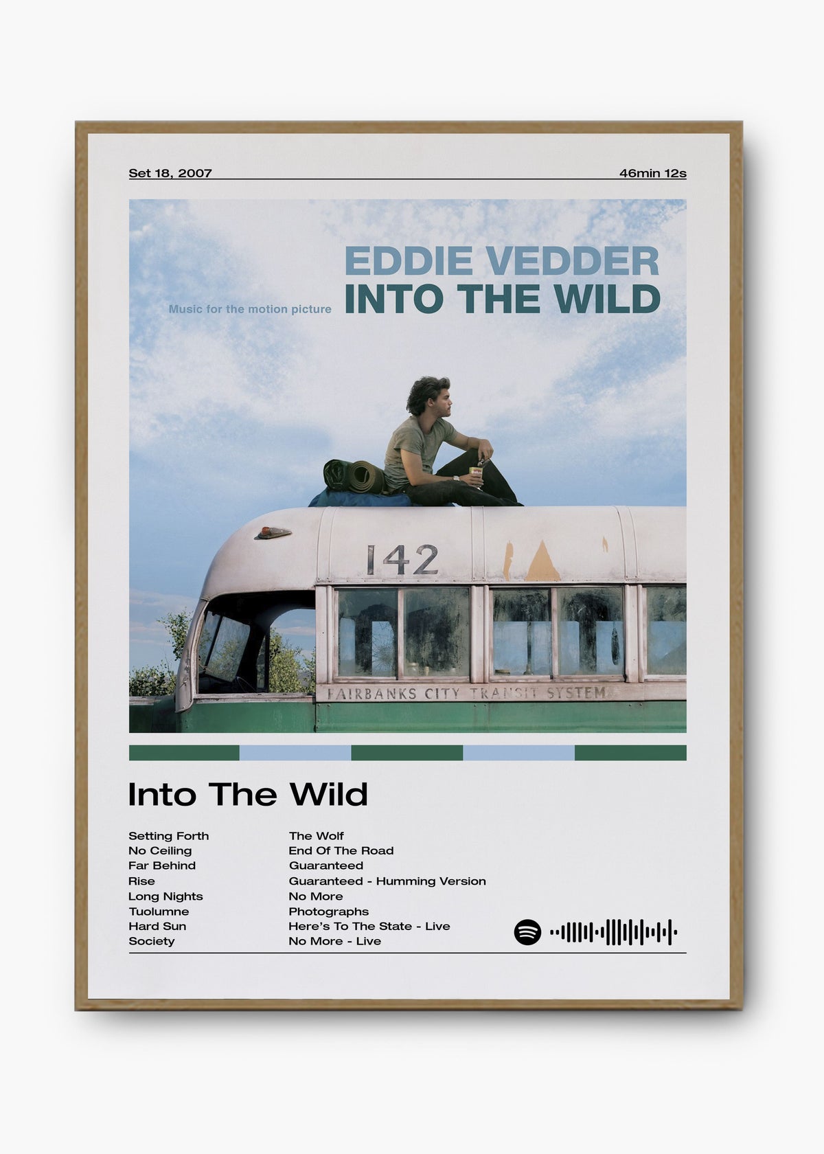 Quadro decorativo Eddie Vedder Into The Wild — arte musical para parede | Cübe Quadros
