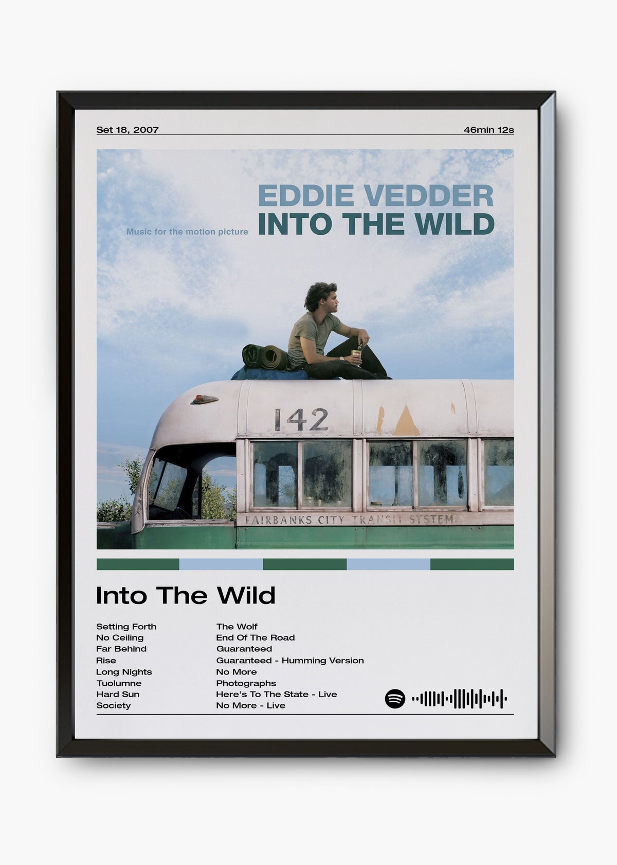 Quadro decorativo Eddie Vedder Into The Wild — arte musical para parede | Cübe Quadros