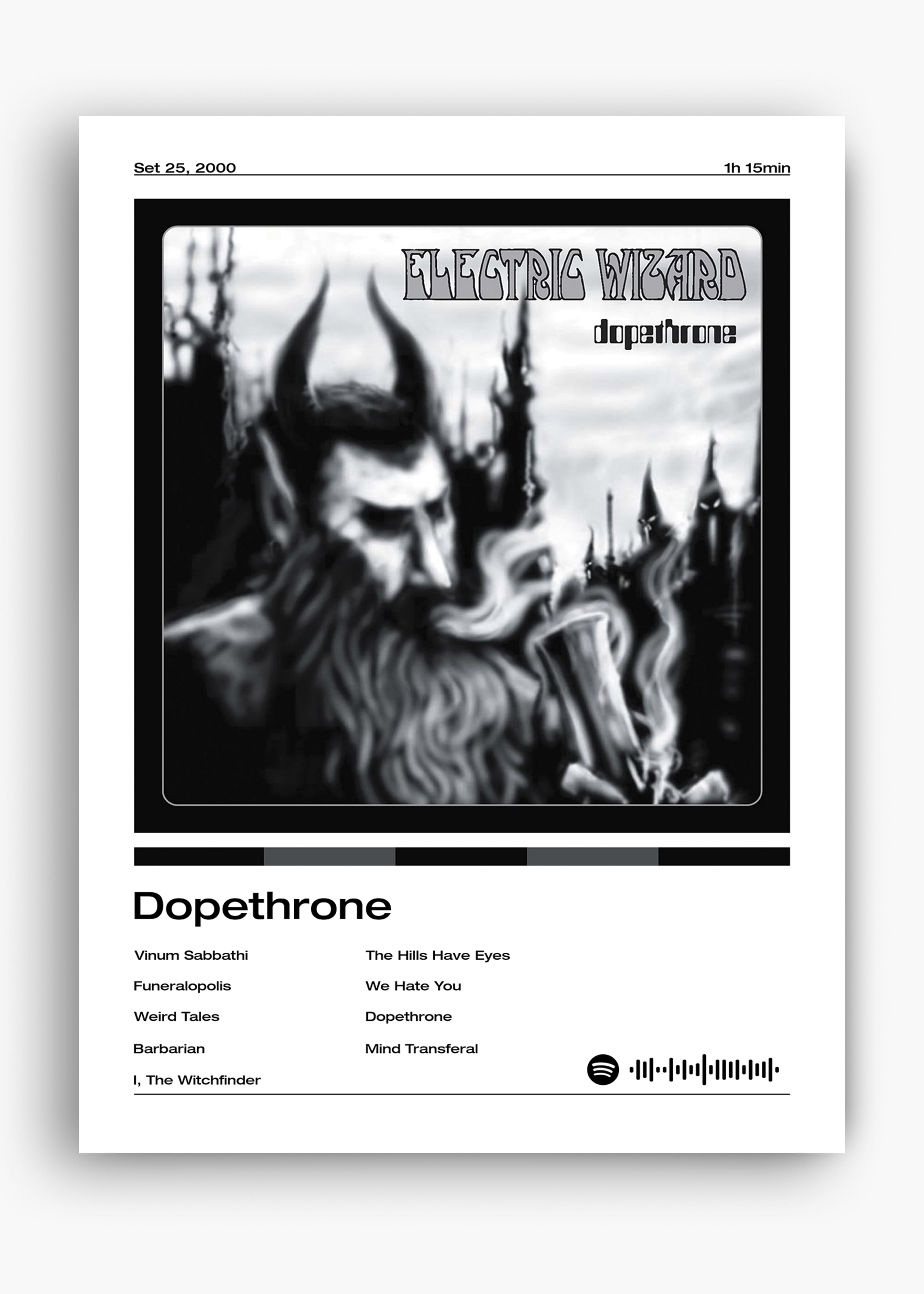 Quadro decorativo Electric Wizard Dopethrone — arte de doom metal para parede | Cübe Quadros