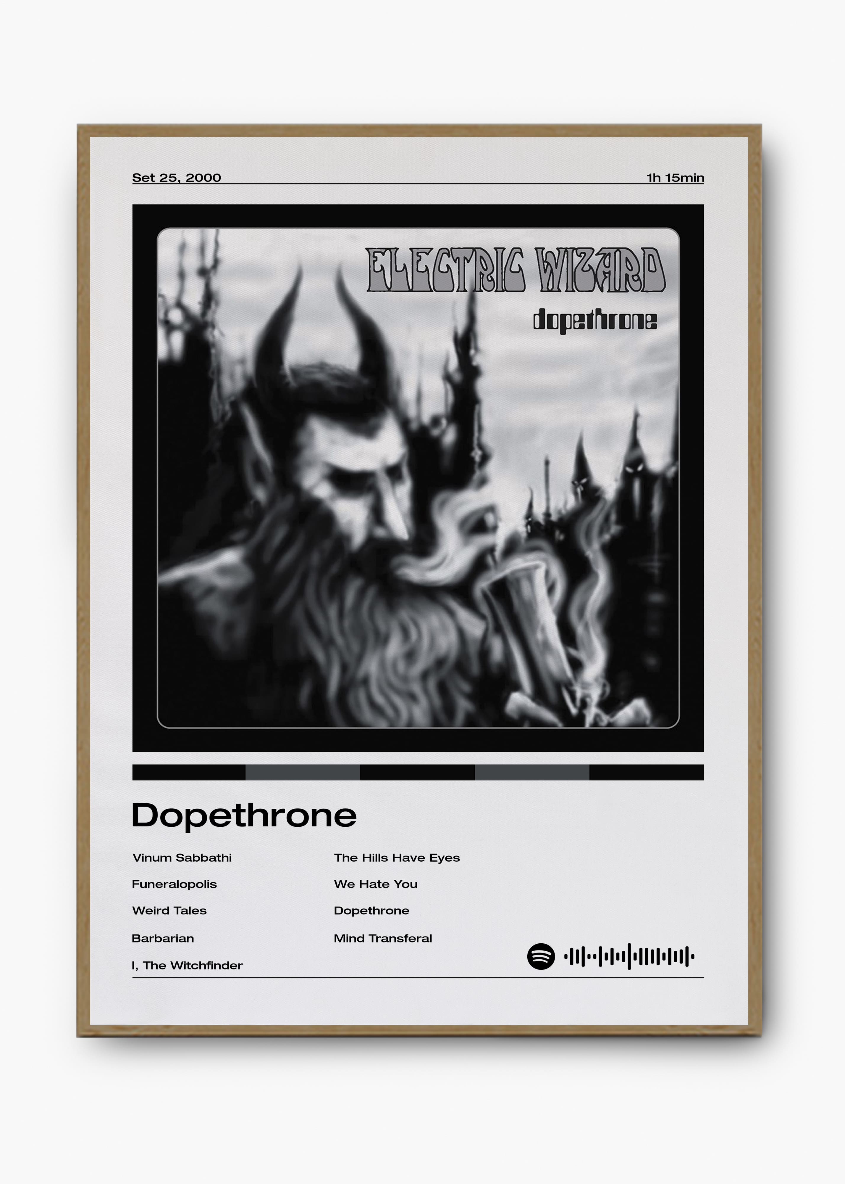 Quadro decorativo Electric Wizard Dopethrone — arte de doom metal para parede | Cübe Quadros