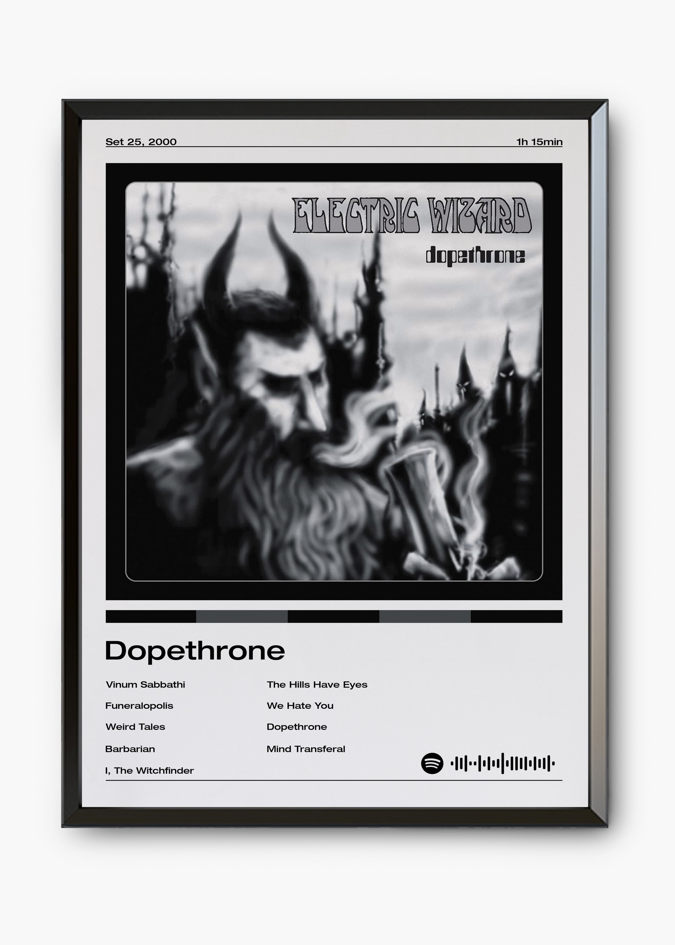 Quadro decorativo Electric Wizard Dopethrone — arte de doom metal para parede | Cübe Quadros