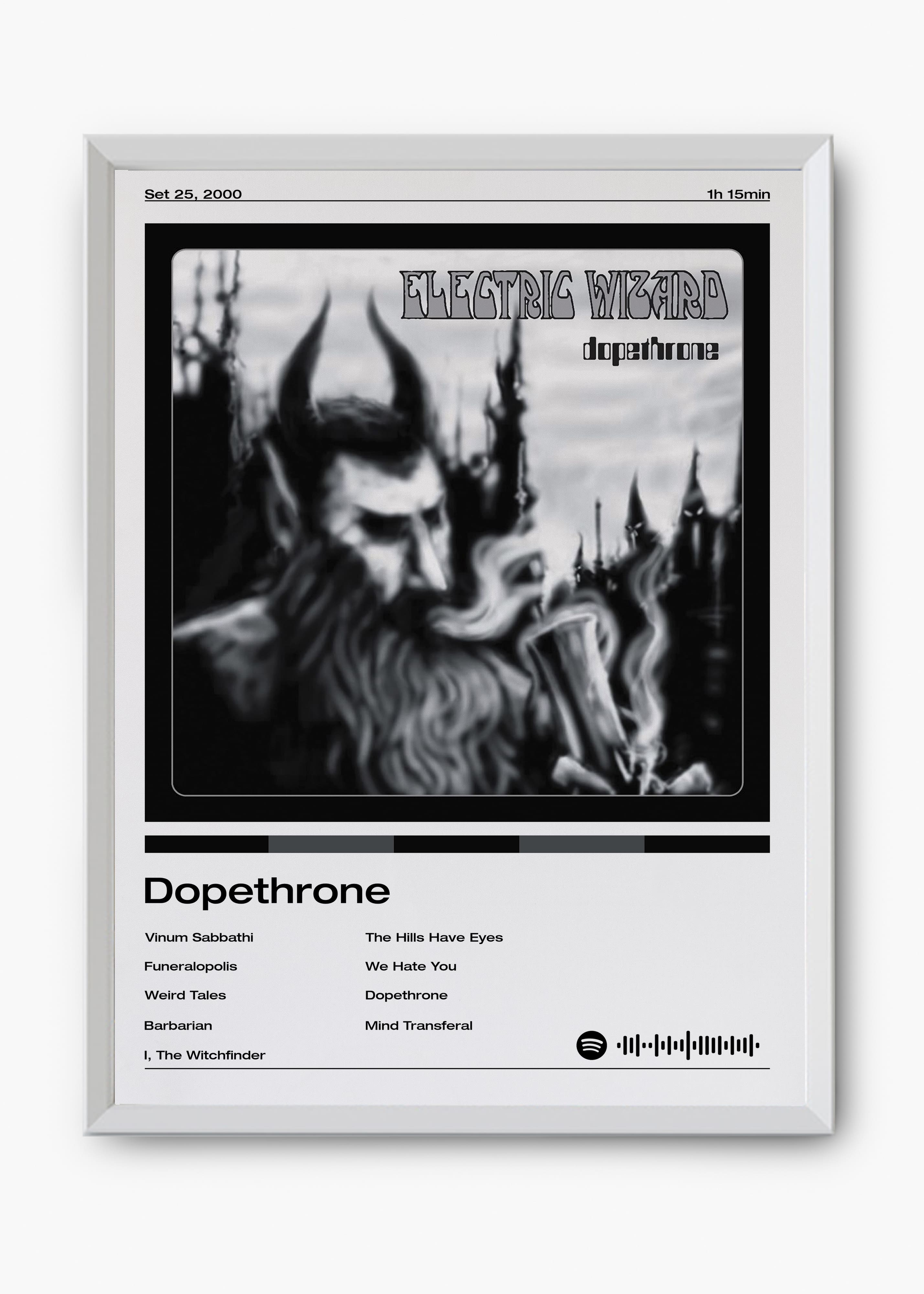 Quadro decorativo Electric Wizard Dopethrone — arte de doom metal para parede | Cübe Quadros