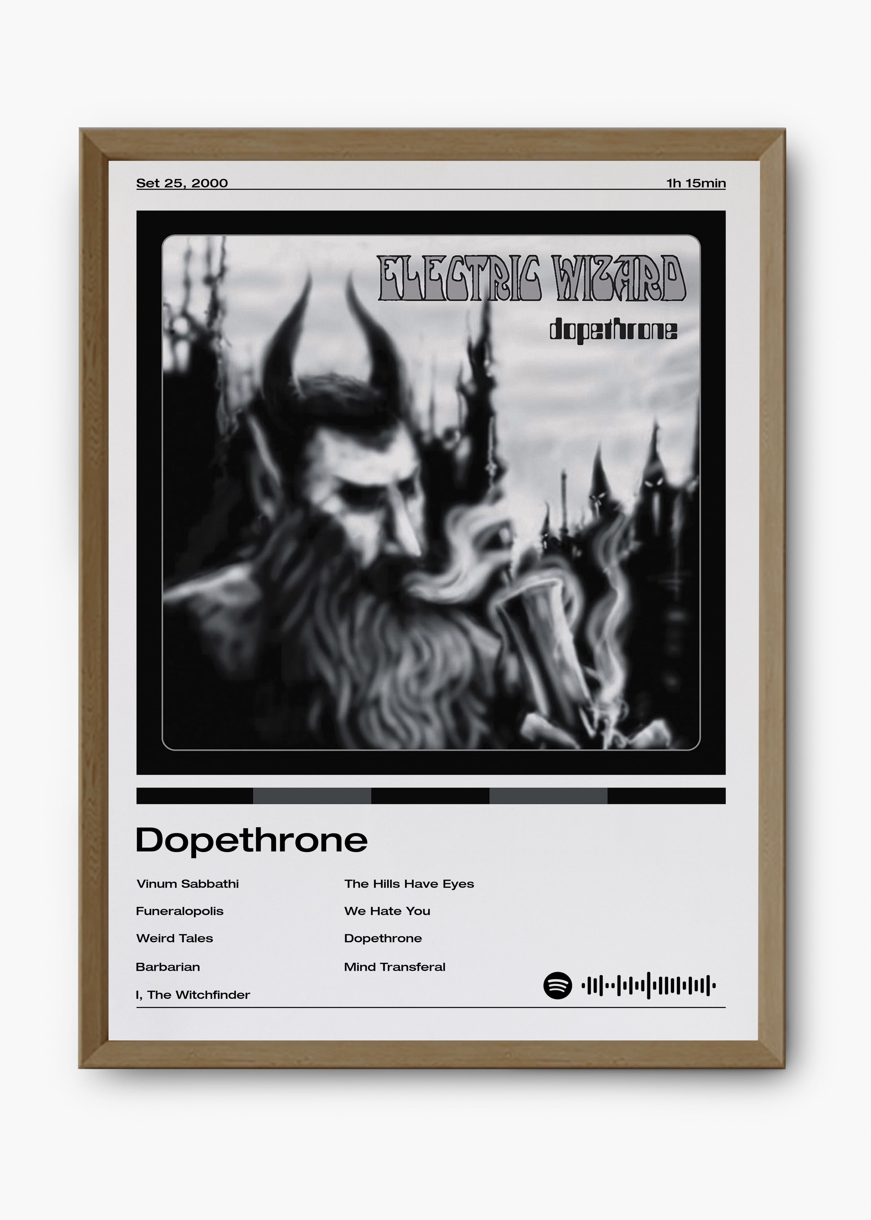 Quadro decorativo Electric Wizard Dopethrone — arte de doom metal para parede | Cübe Quadros