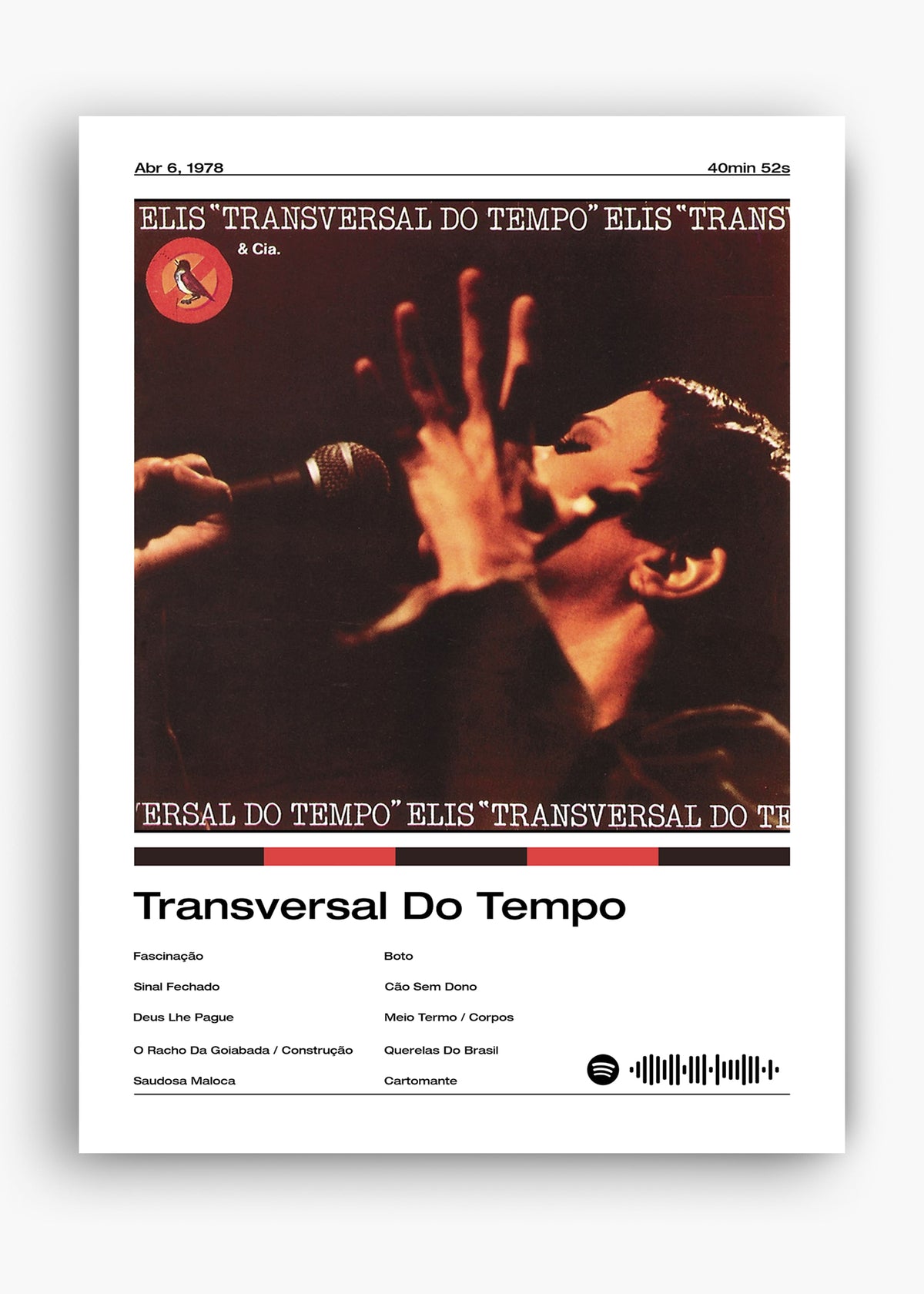 Quadro decorativo Elis Regina Transversal Do Tempo — arte musical brasileira para parede | Cübe Quadros