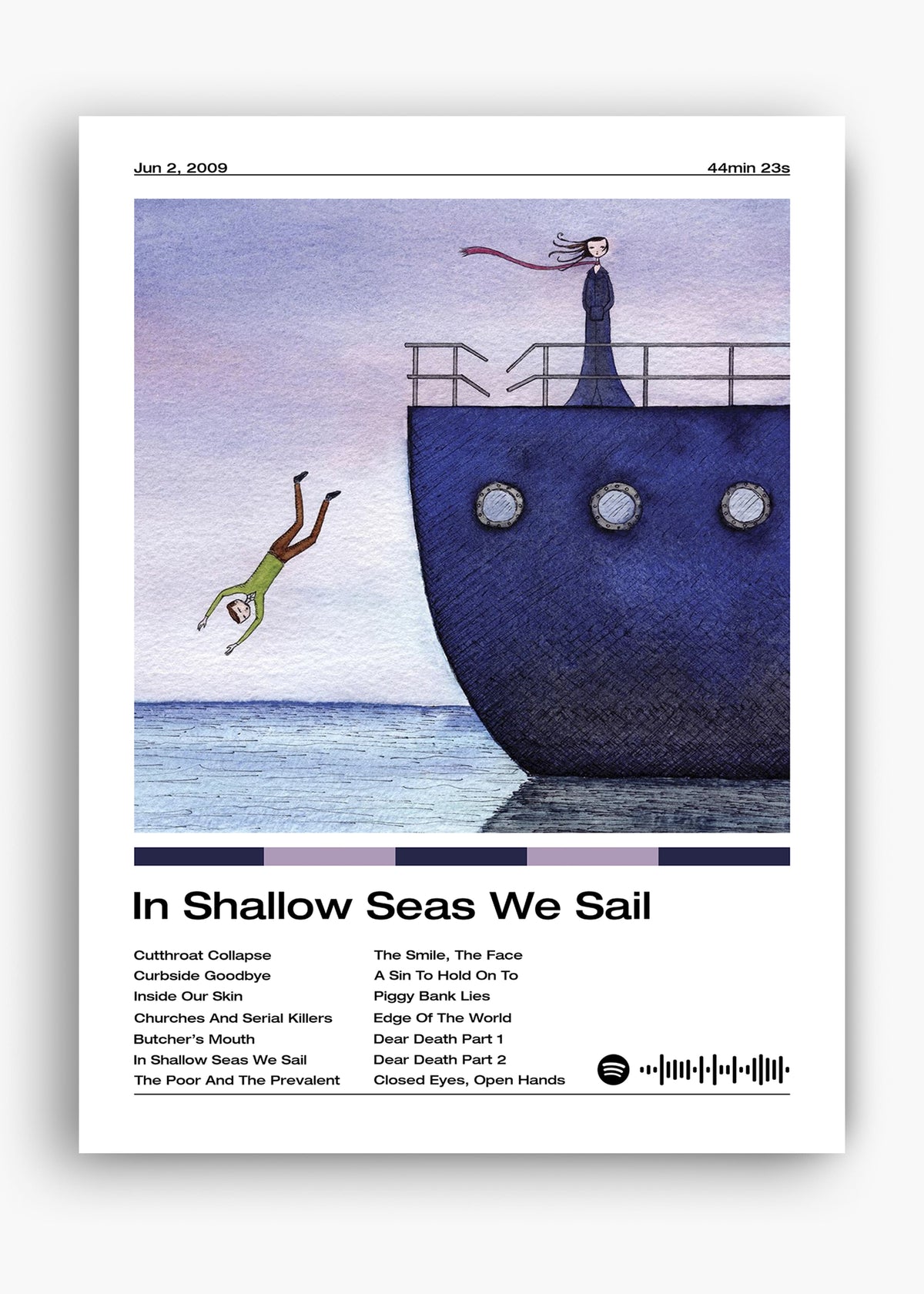 Quadro decorativo Emery In Shallow Seas We Sail — arte musical para parede | Cübe Quadros