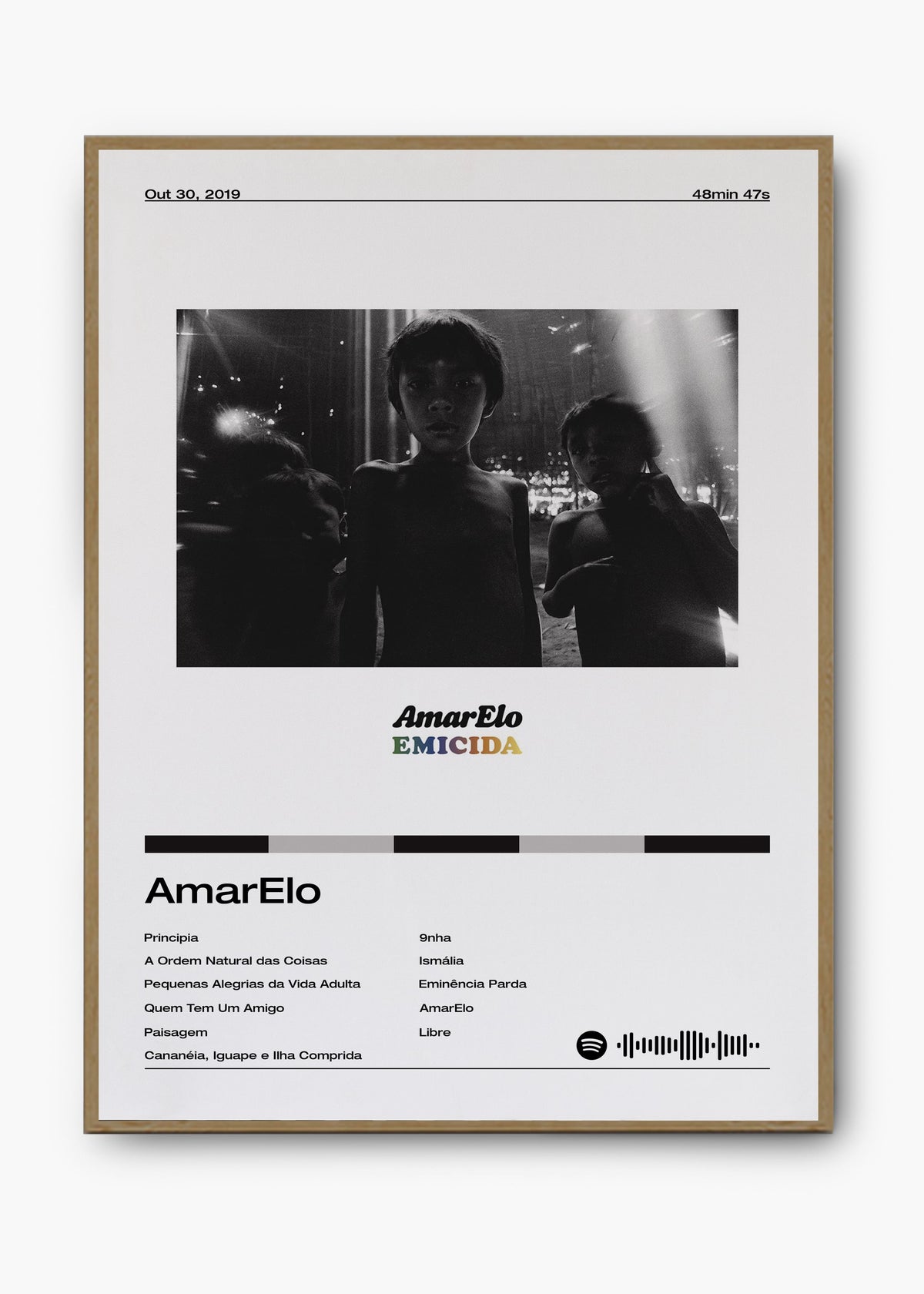 Quadro decorativo Emicida AmarElo — arte de rap brasileiro para parede | Cübe Quadros