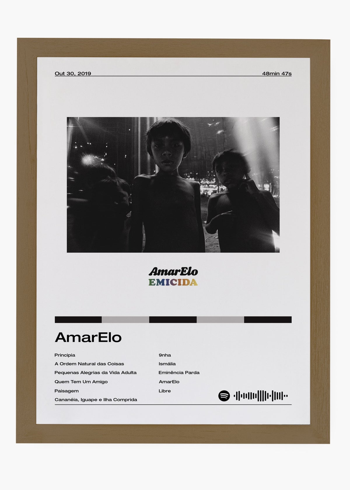 Quadro decorativo Emicida AmarElo — arte de rap brasileiro para parede | Cübe Quadros